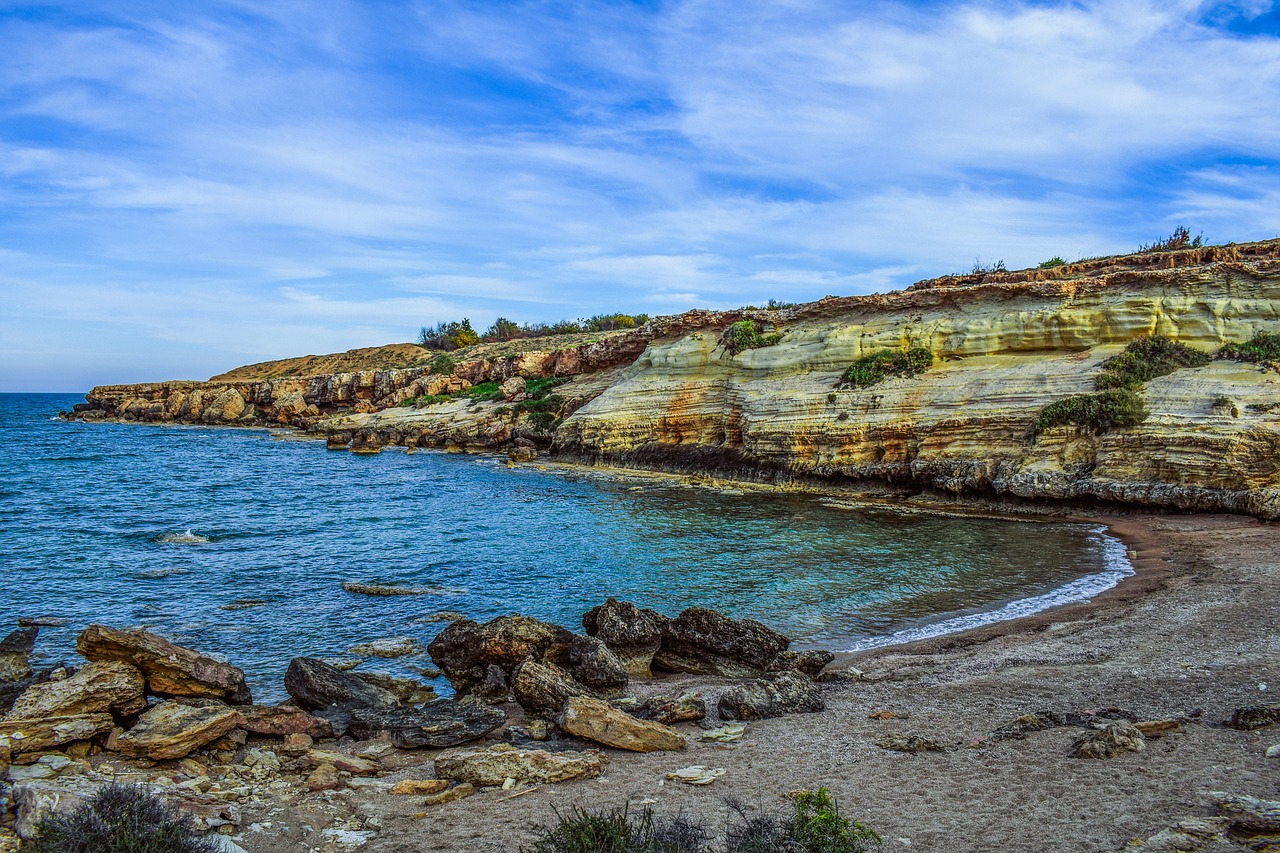 cove beach cliff free photo