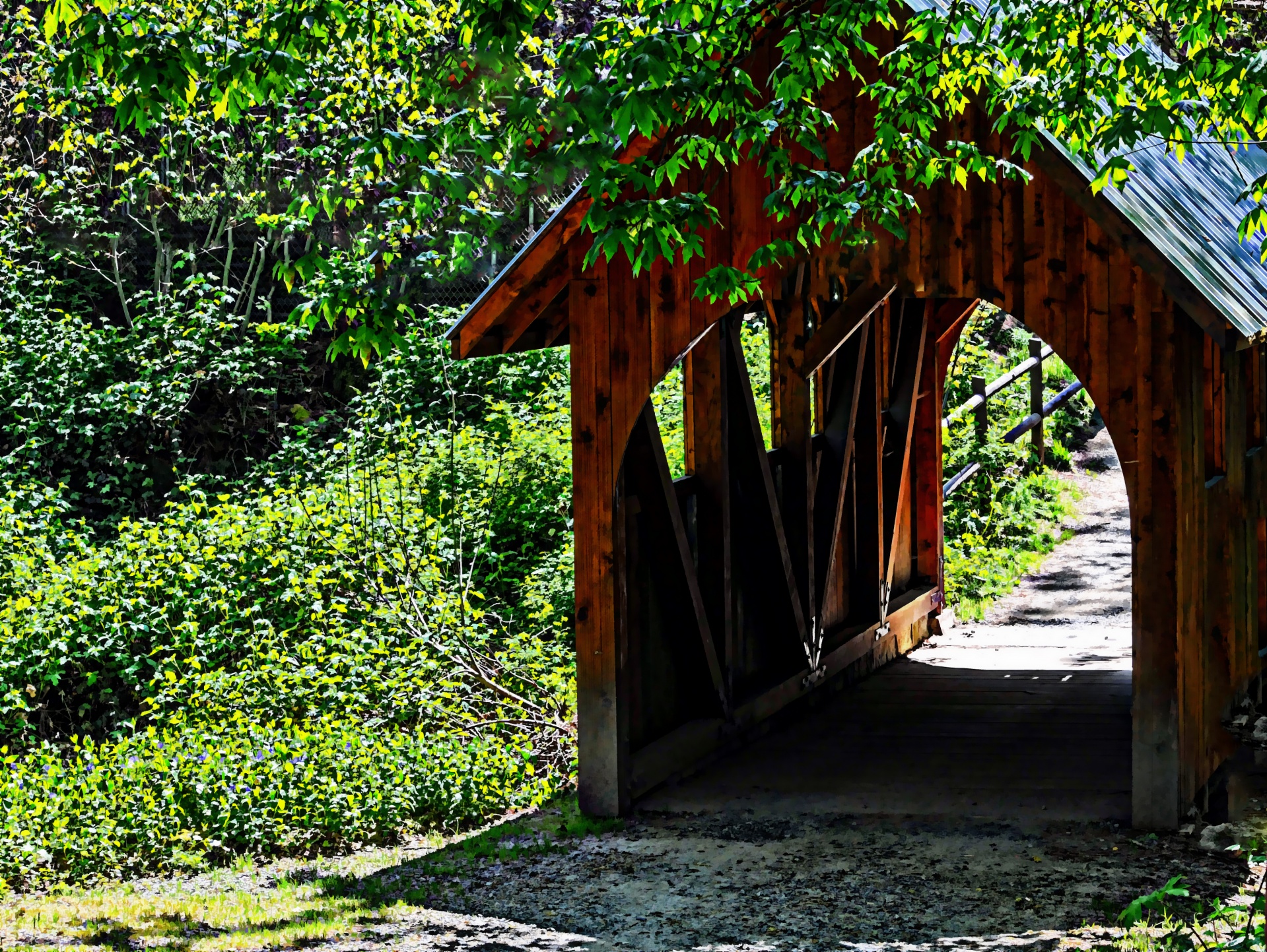 covered bridge bridge wooden free photo