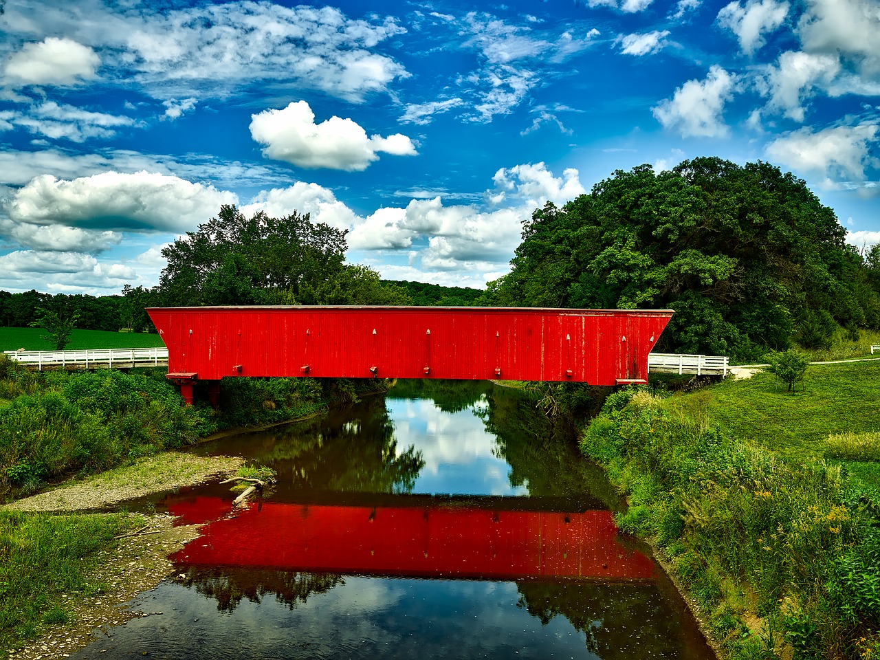 covered bridge landmark historic free photo