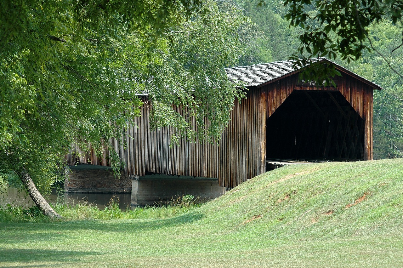 covered bridge landmark historic free photo