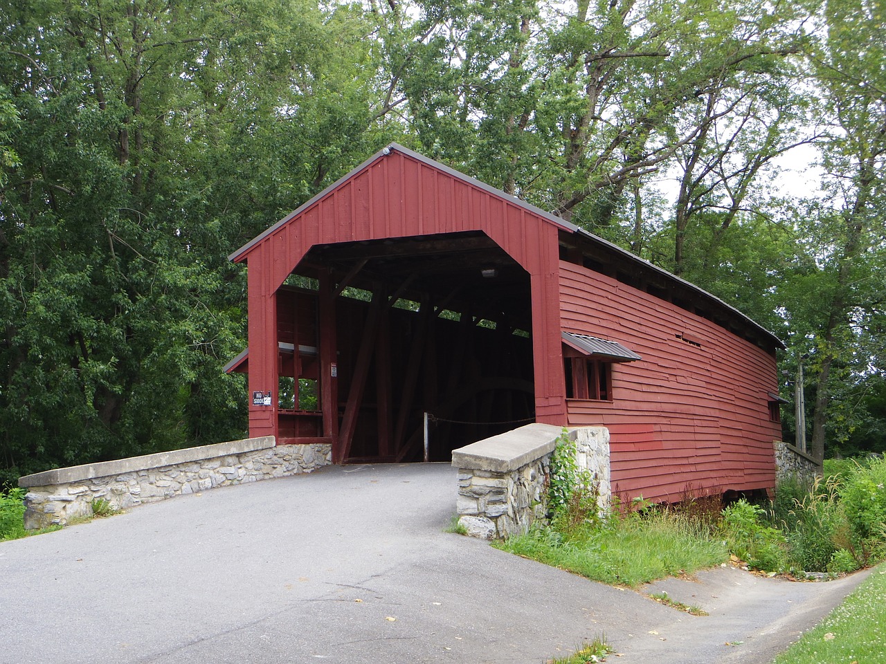 covered bridge structure historic free photo