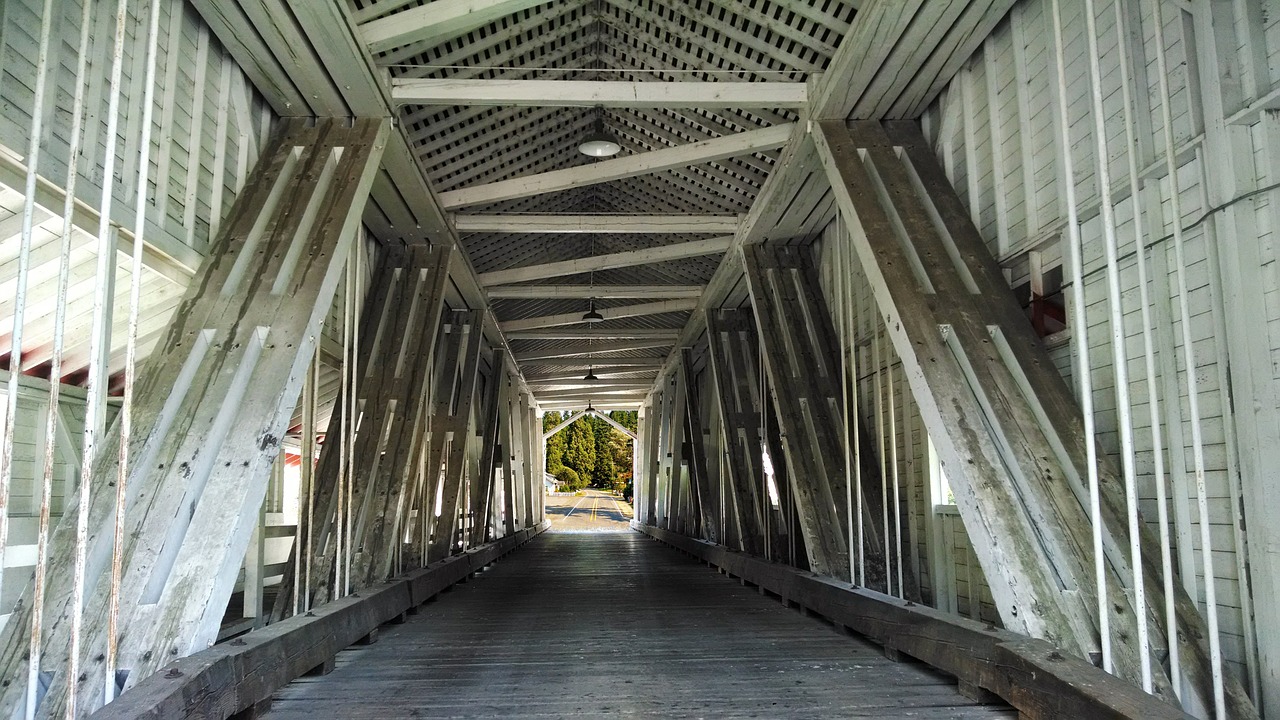 covered bridge structural rural free photo
