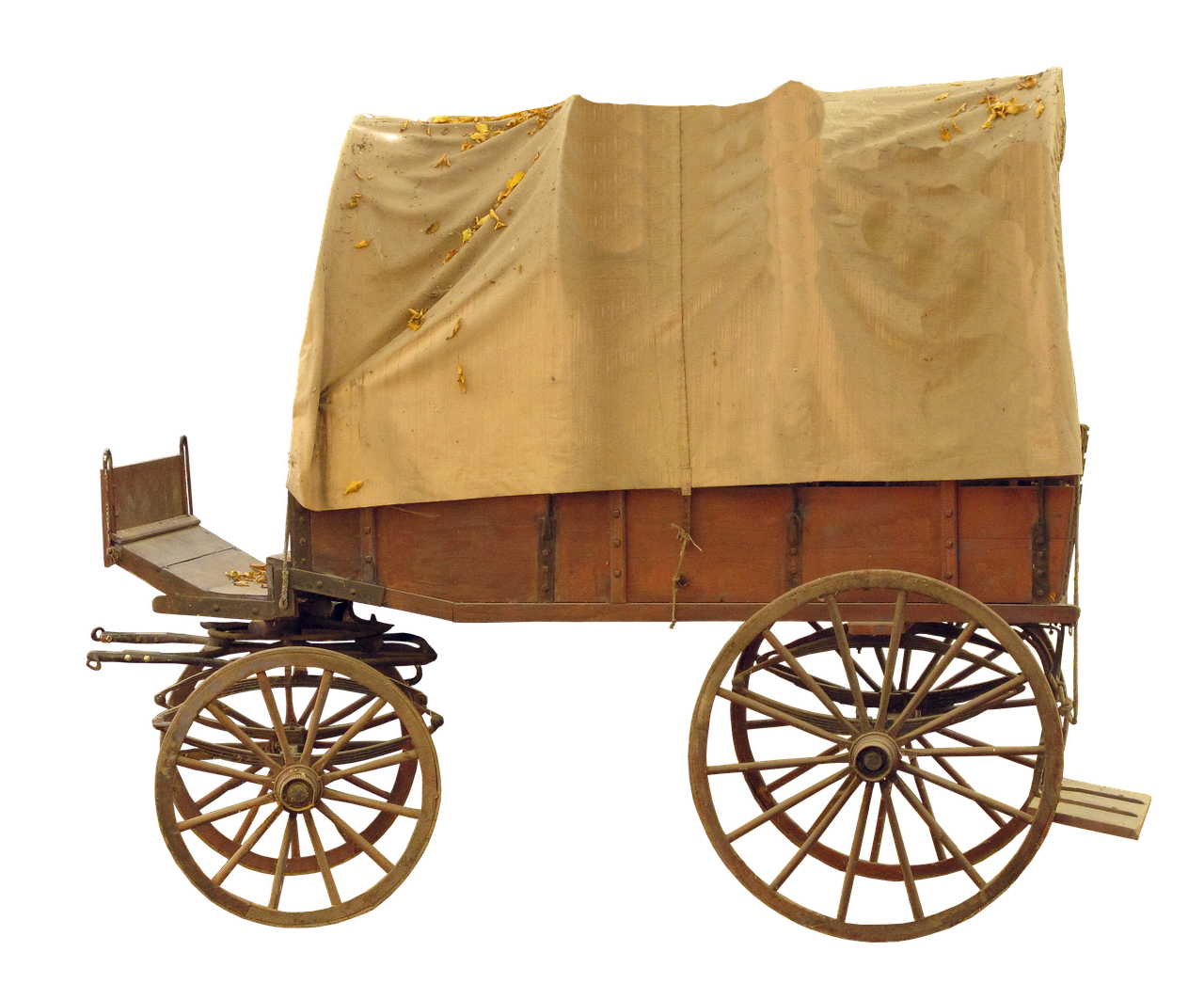 covered wagon wooden cart spokes free photo