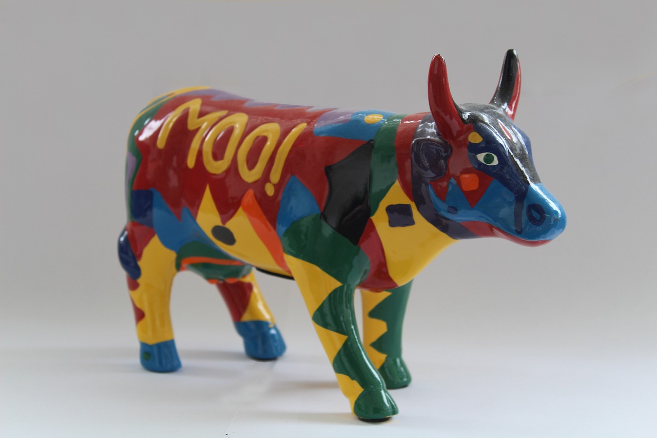 cow piggy bank colorful free photo