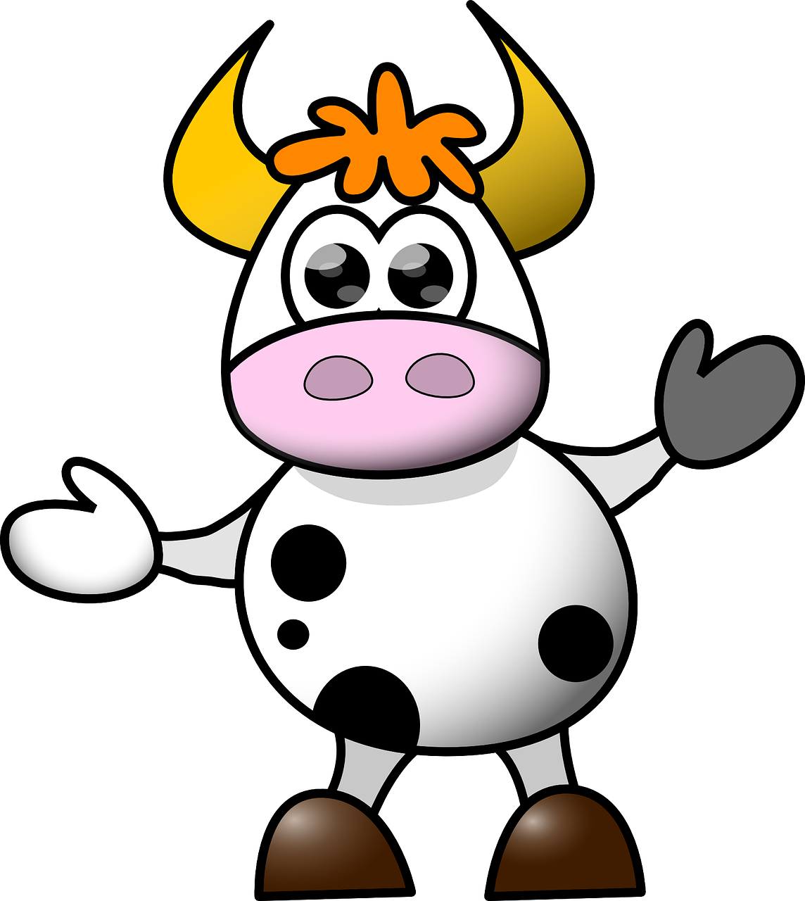 cow cartoon stand free photo