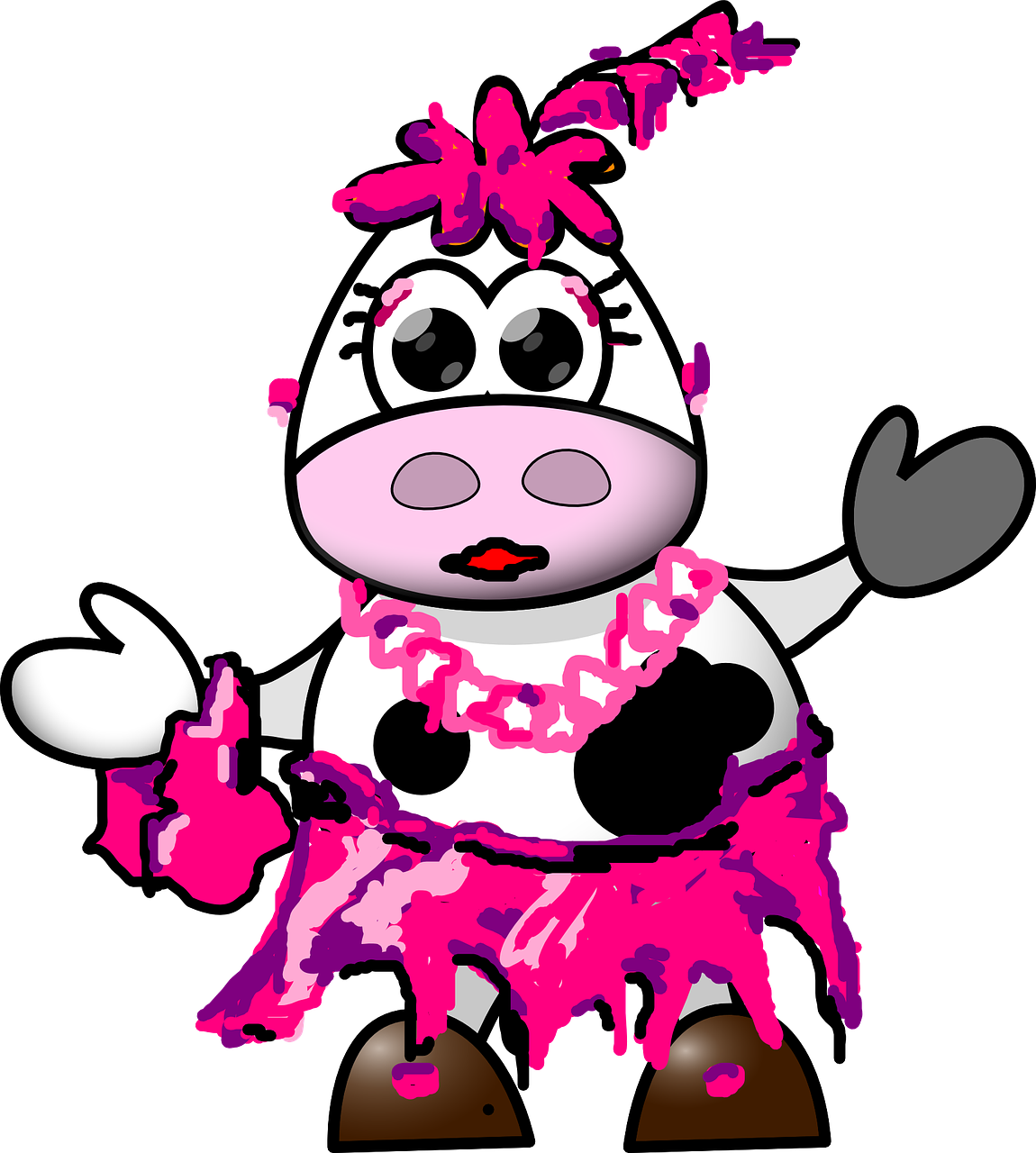 cow dressed pink free photo