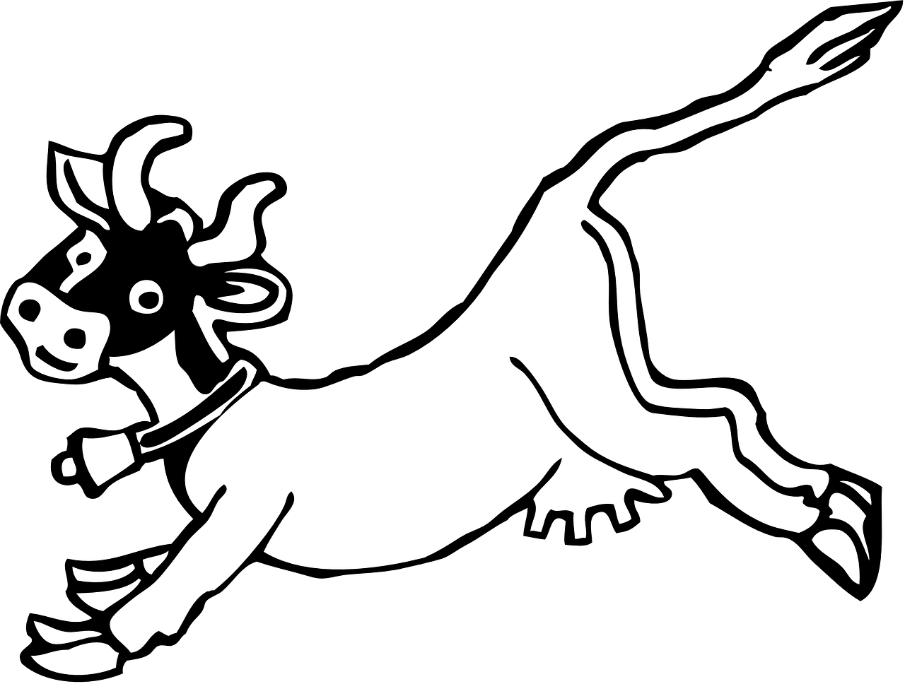 cow jumping cartoon free photo