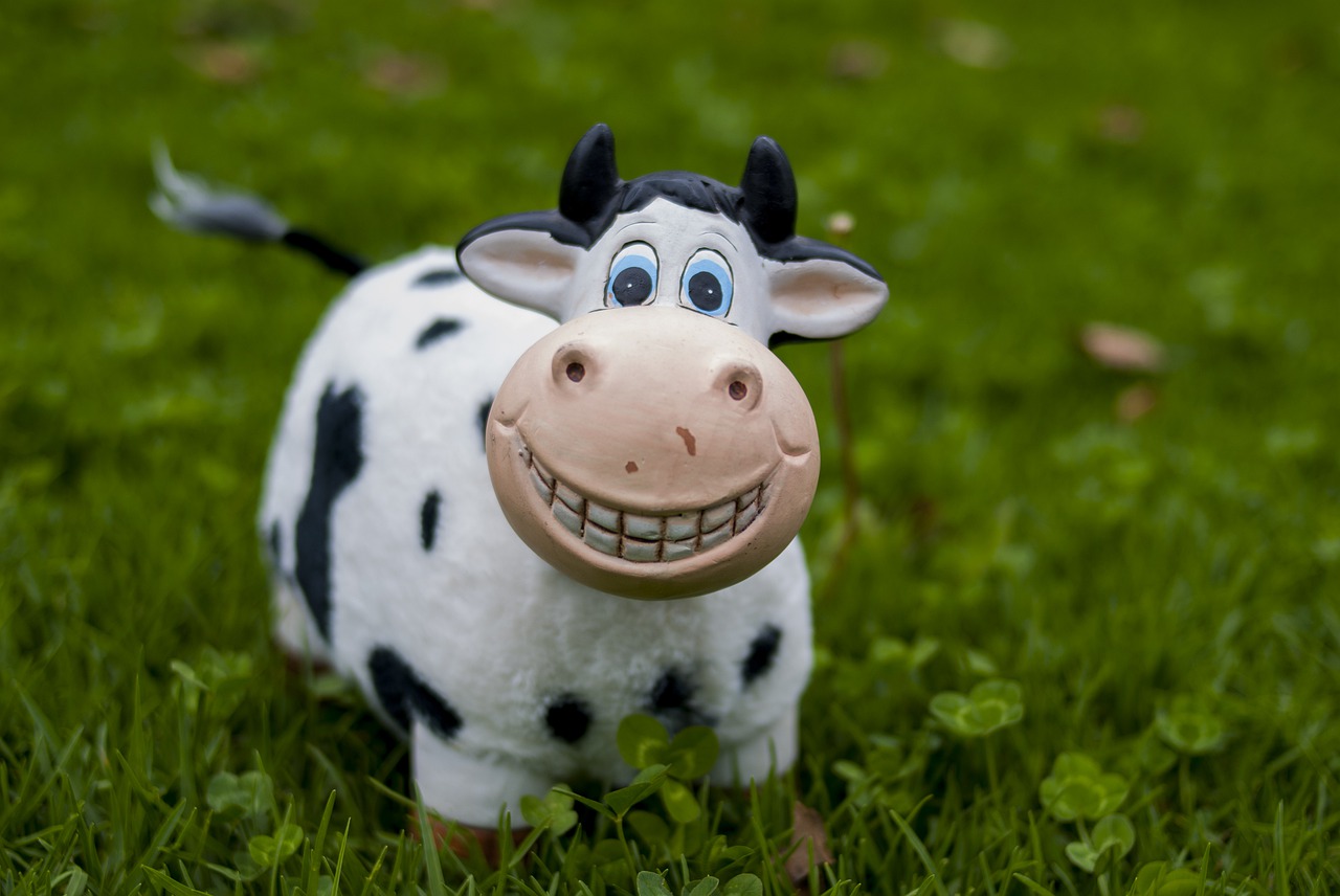 cow toy lawn free photo