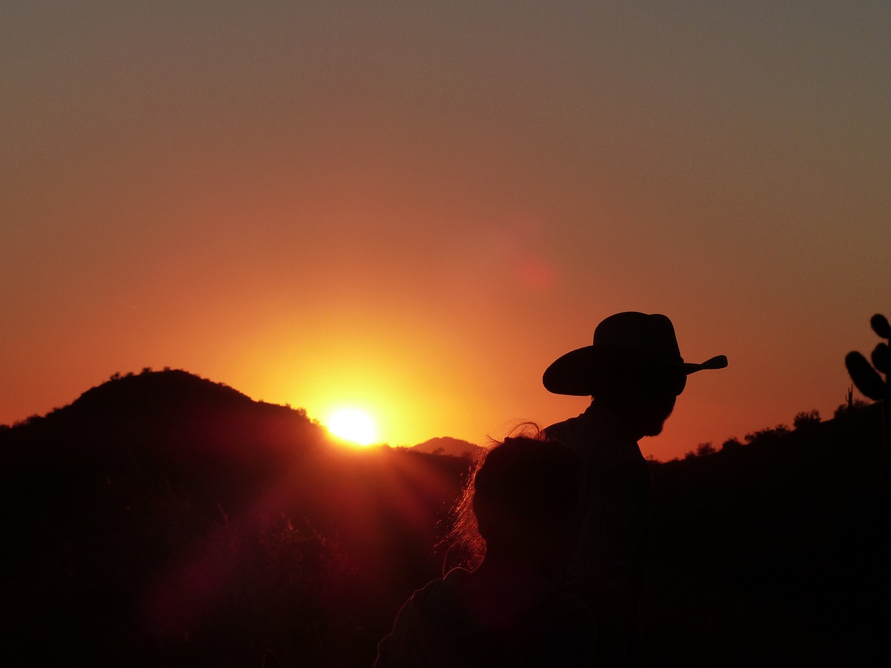 cowboy sunset usa free photo