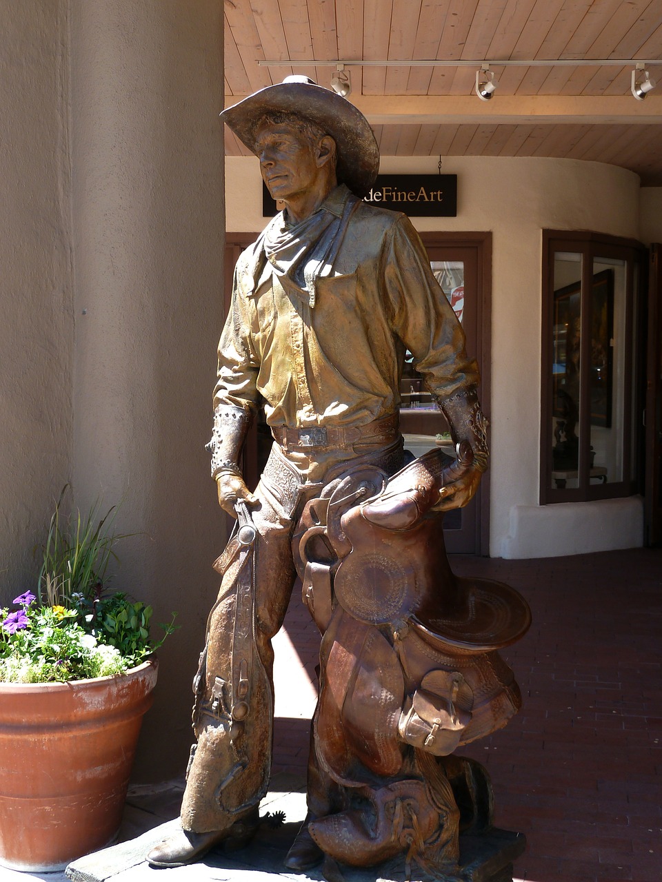 cowboy statue metal free photo