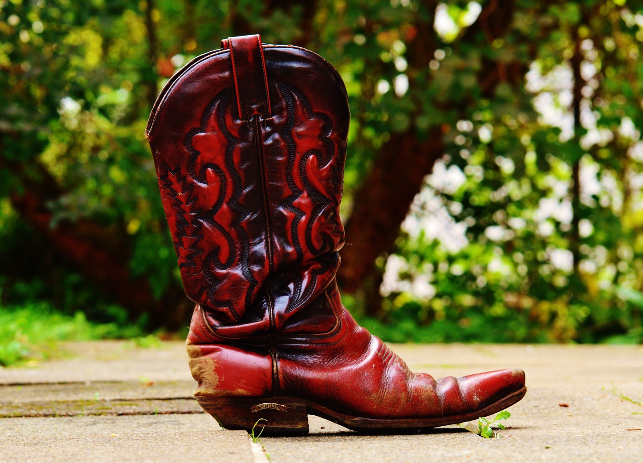 cowboy boots leather 80s free photo