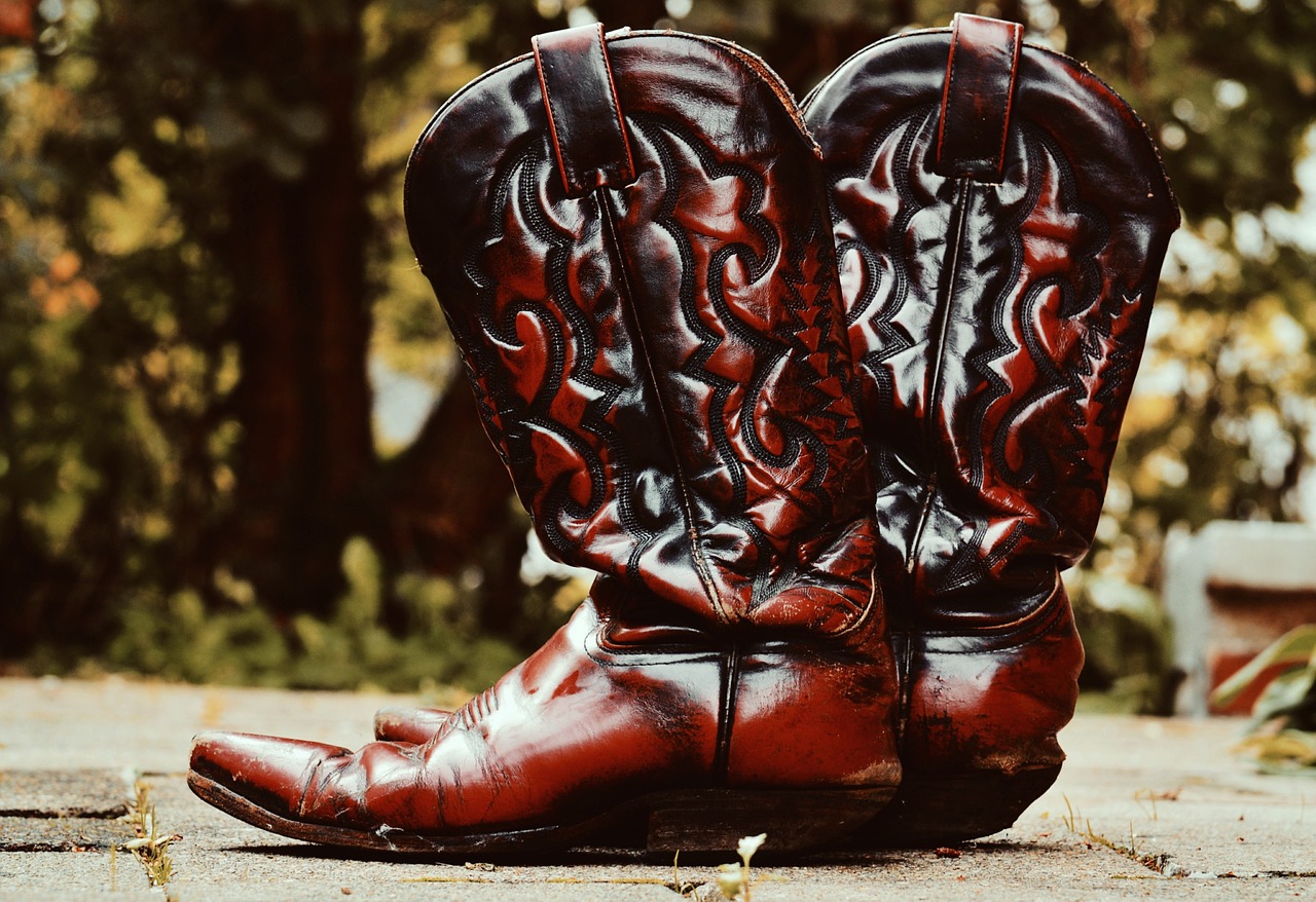 cowboy boots leather 80s free photo