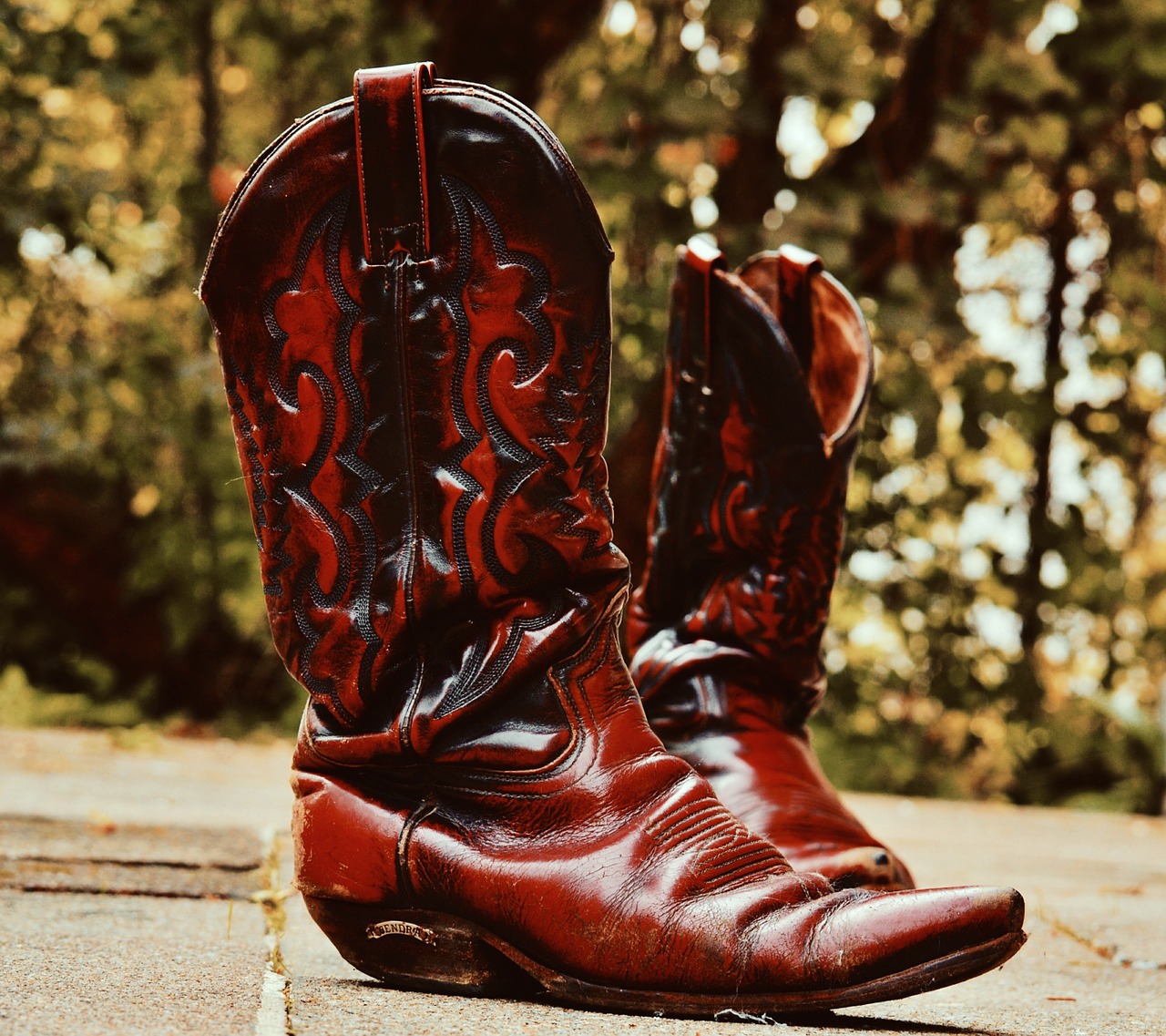 cowboy boots leather 80s free photo