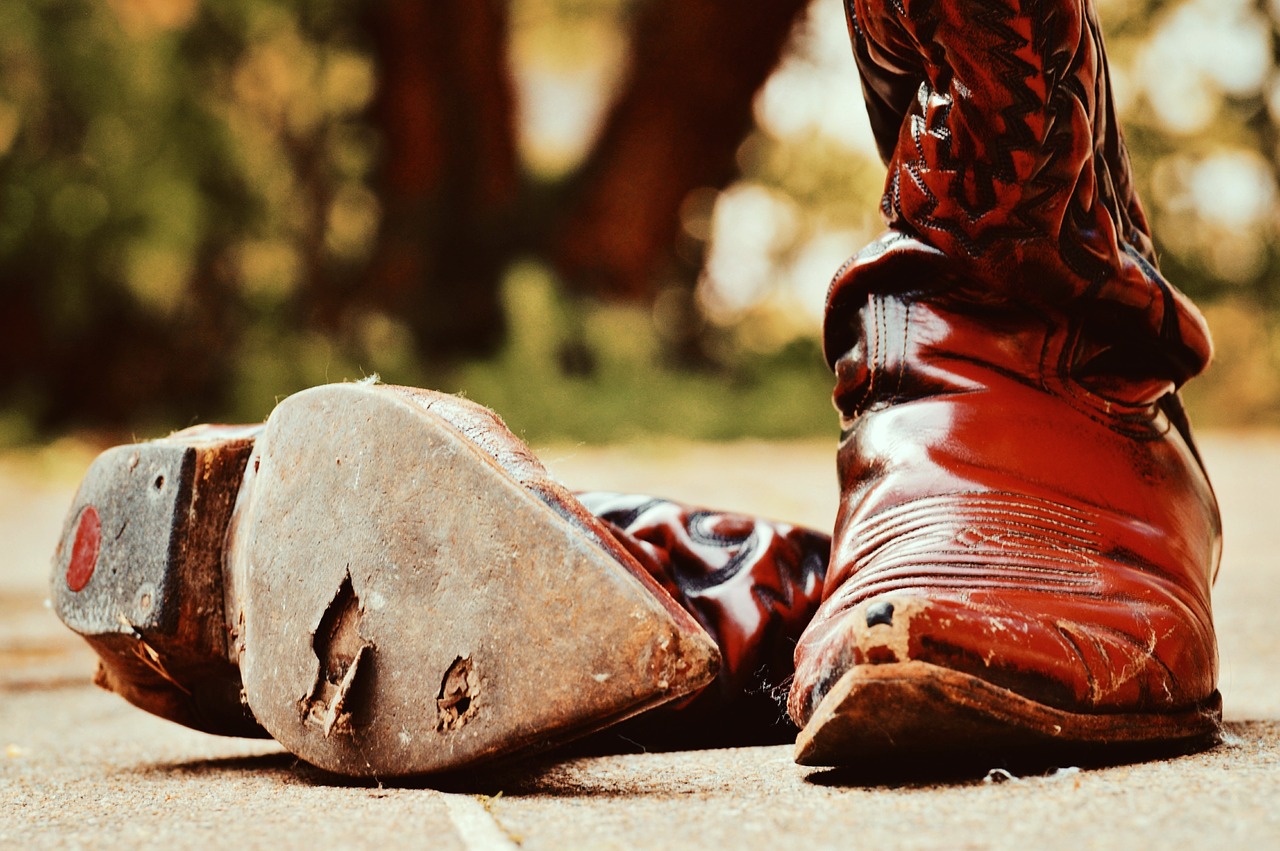 cowboy boots leather 80s free photo