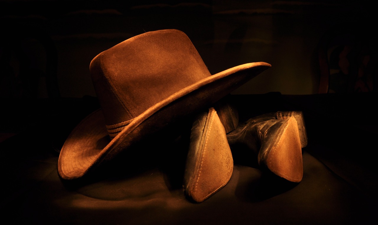 cowboy hat cowboy boots brown free photo
