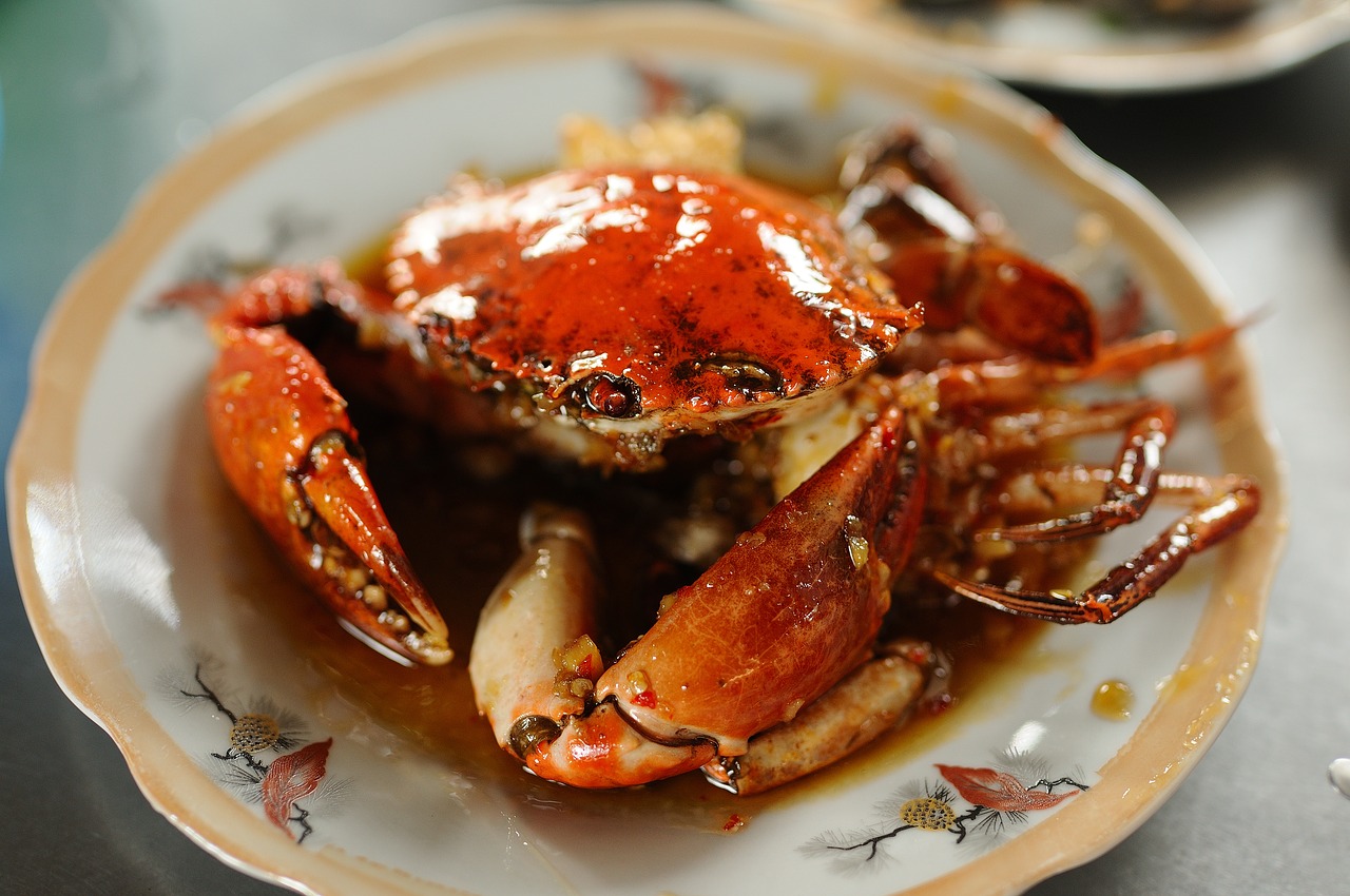 crab  food  crab with tamarind sauce free photo