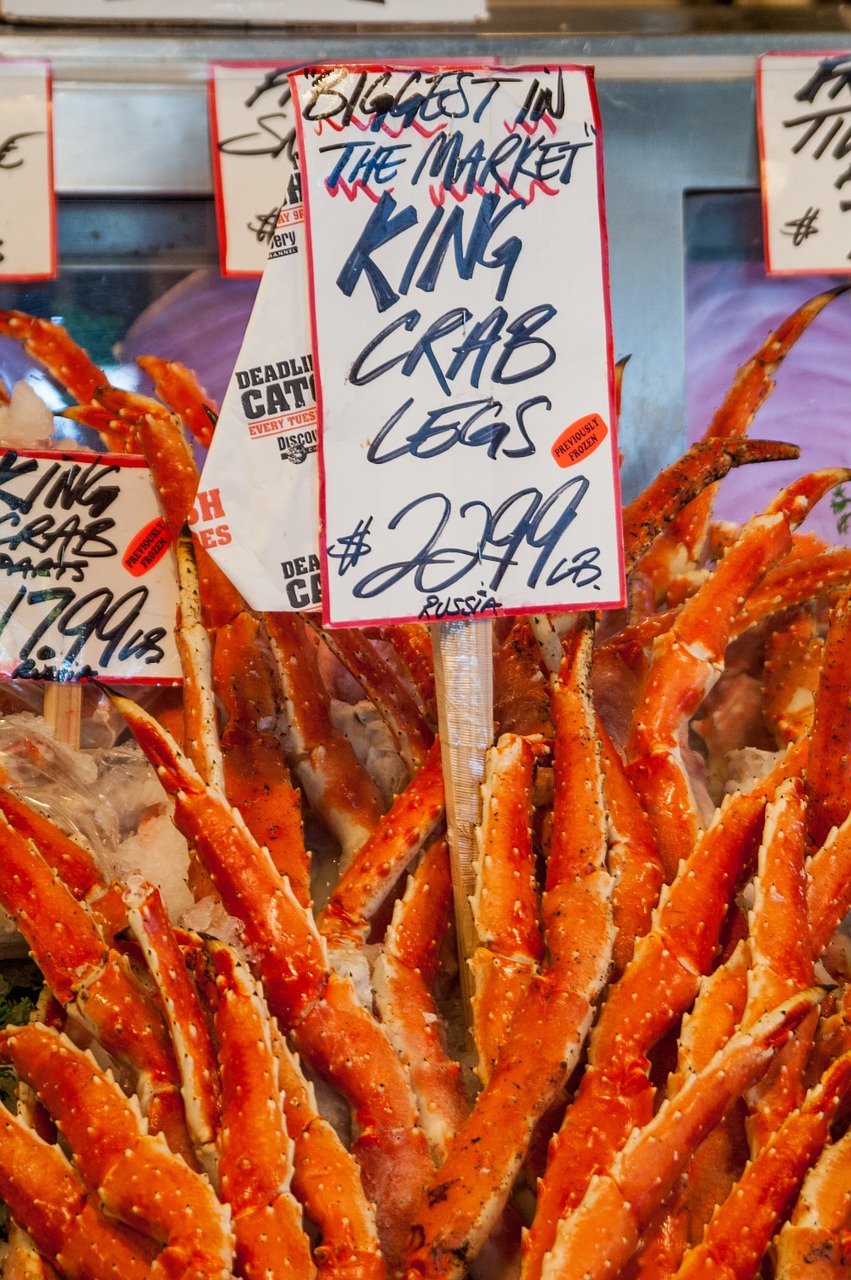 crab legs king crab fish market free photo