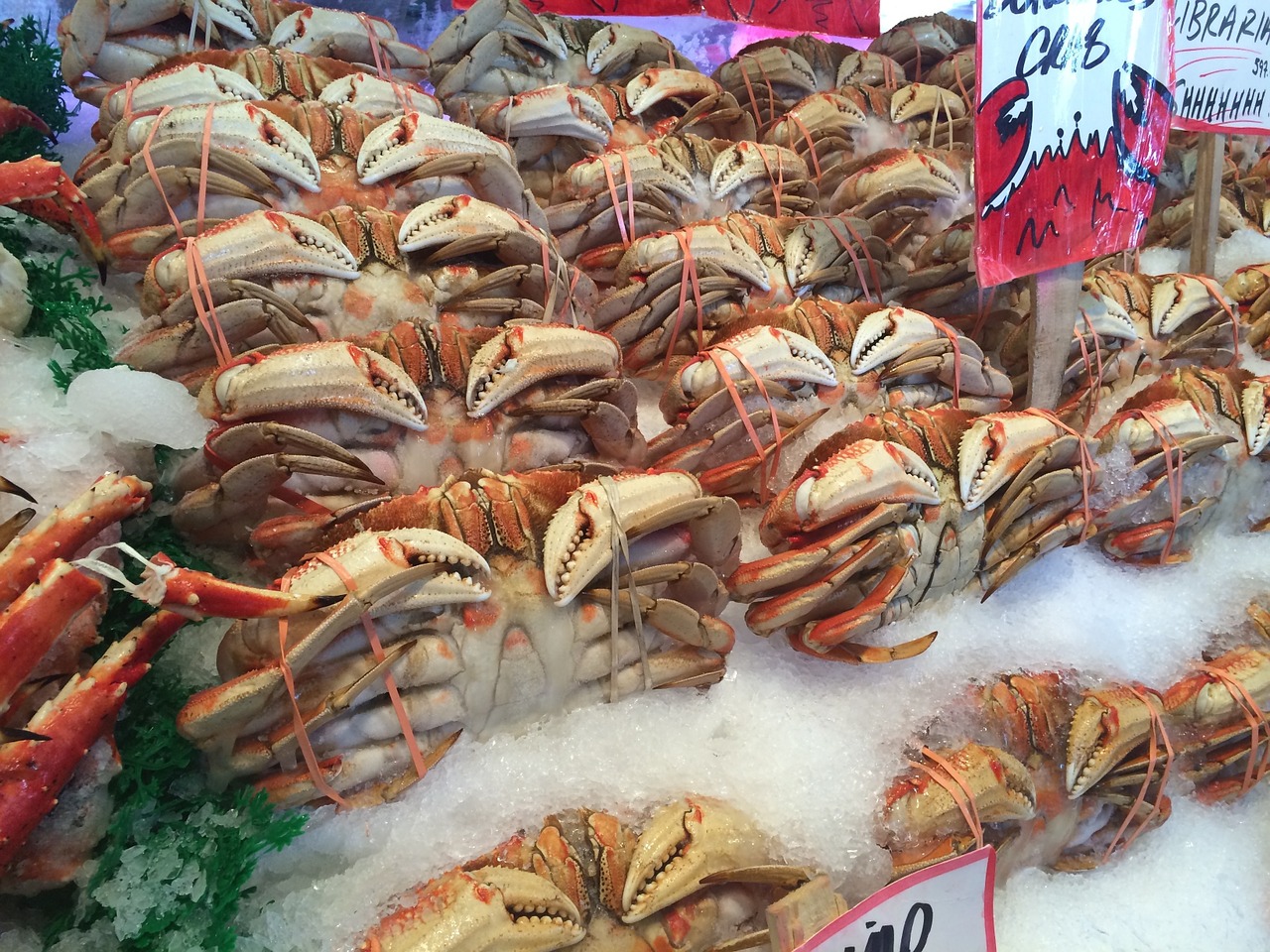 crabs market seafood free photo