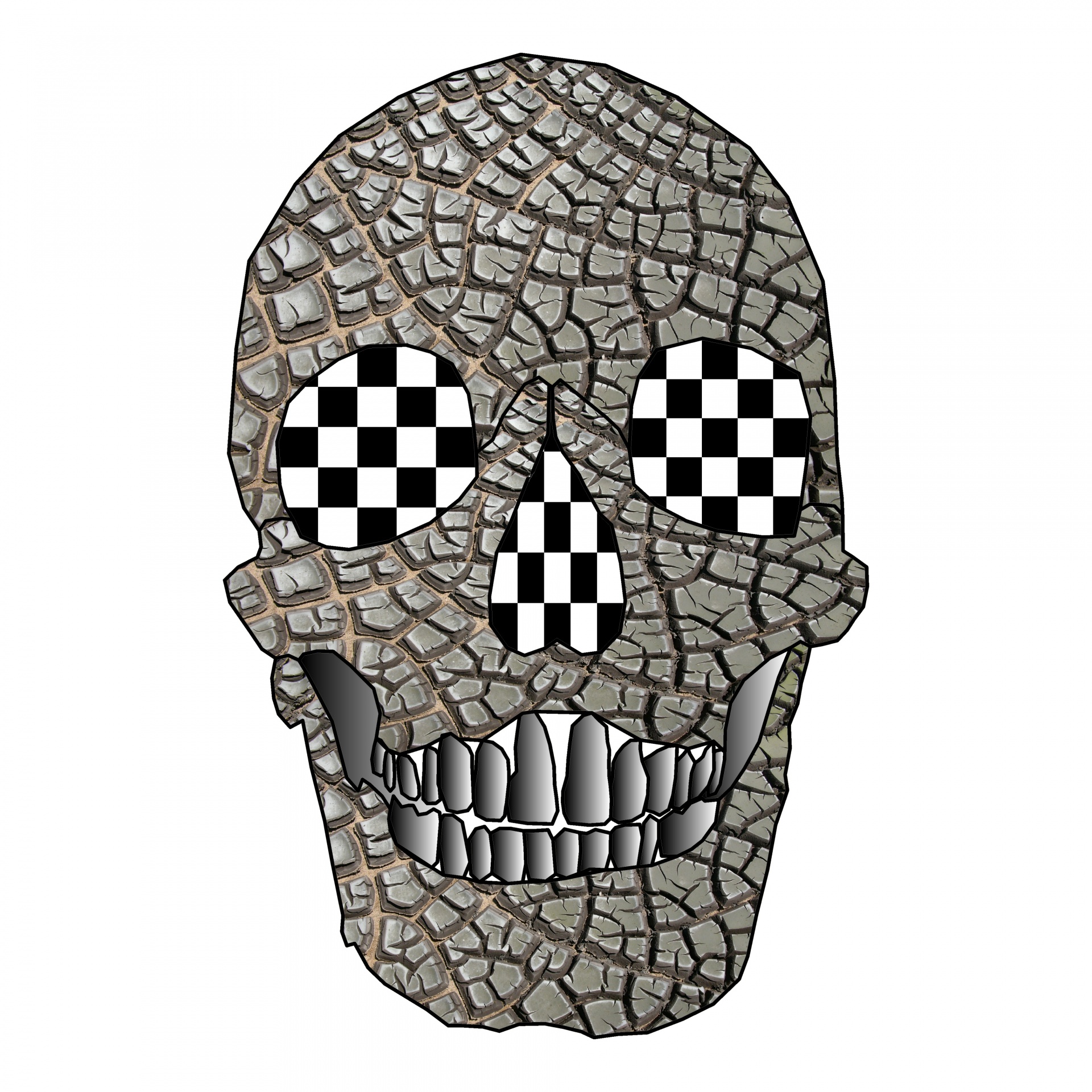 cracked scull checker free photo