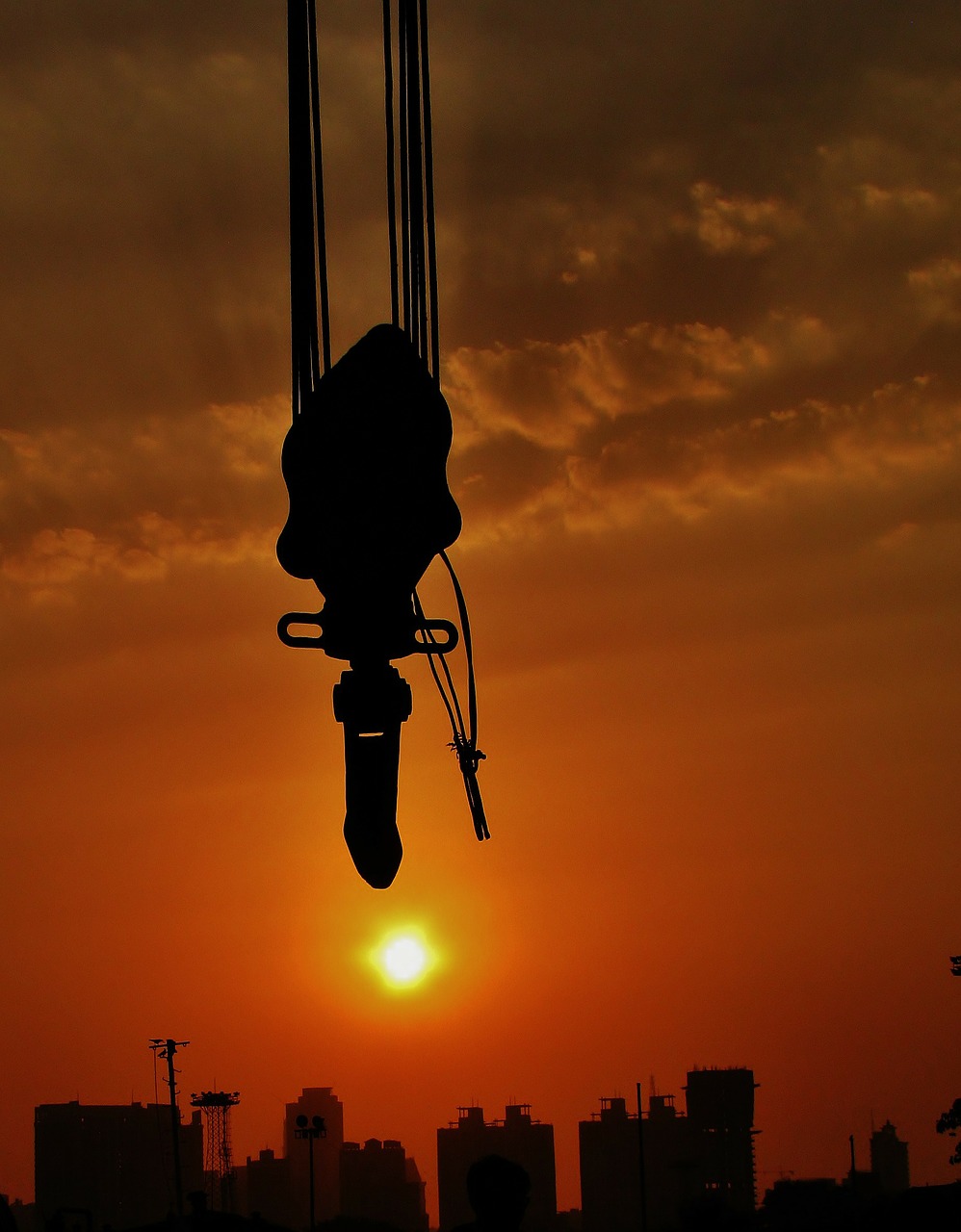 crane hook sunset free photo