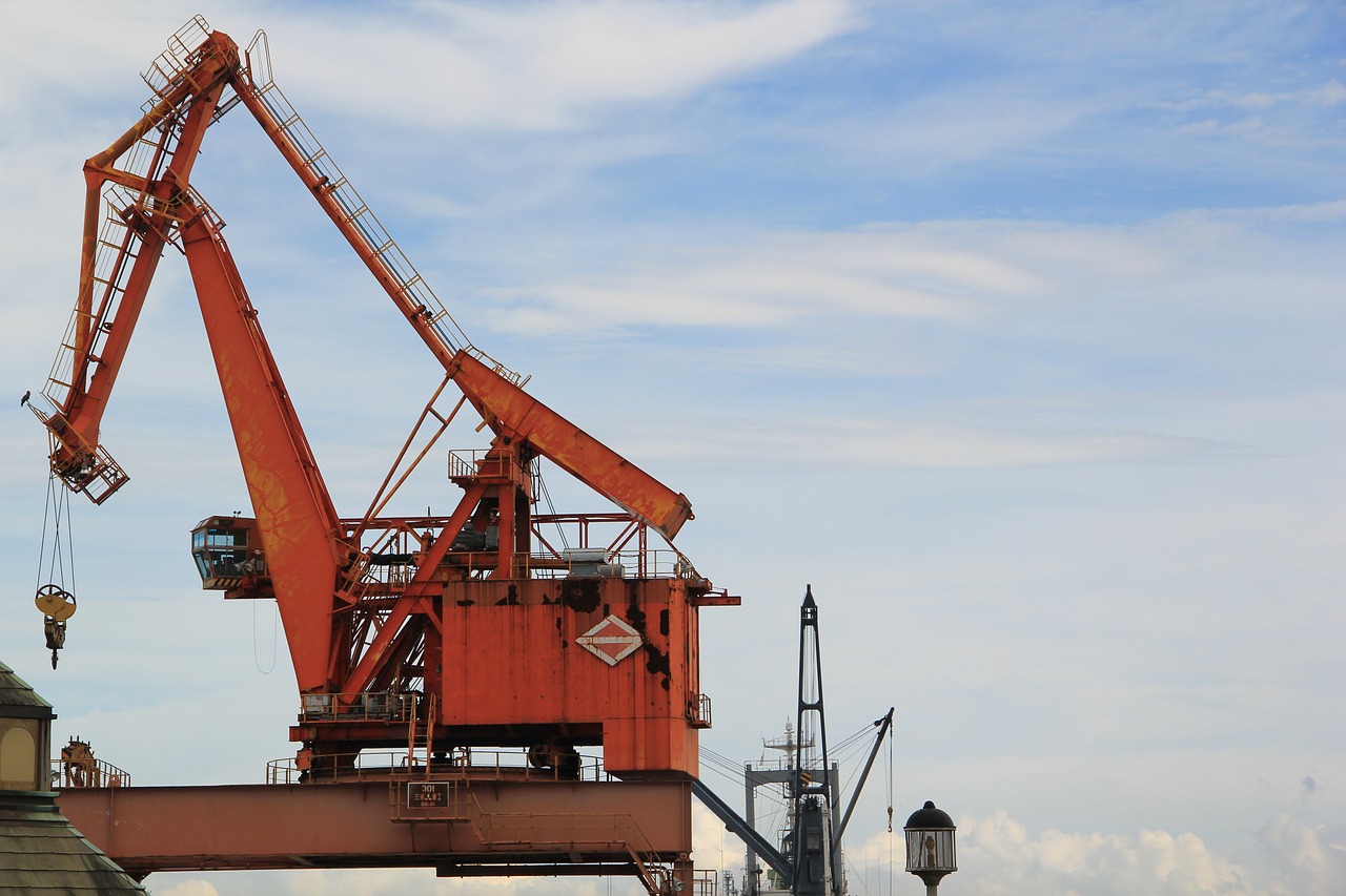 crane container crane old free photo