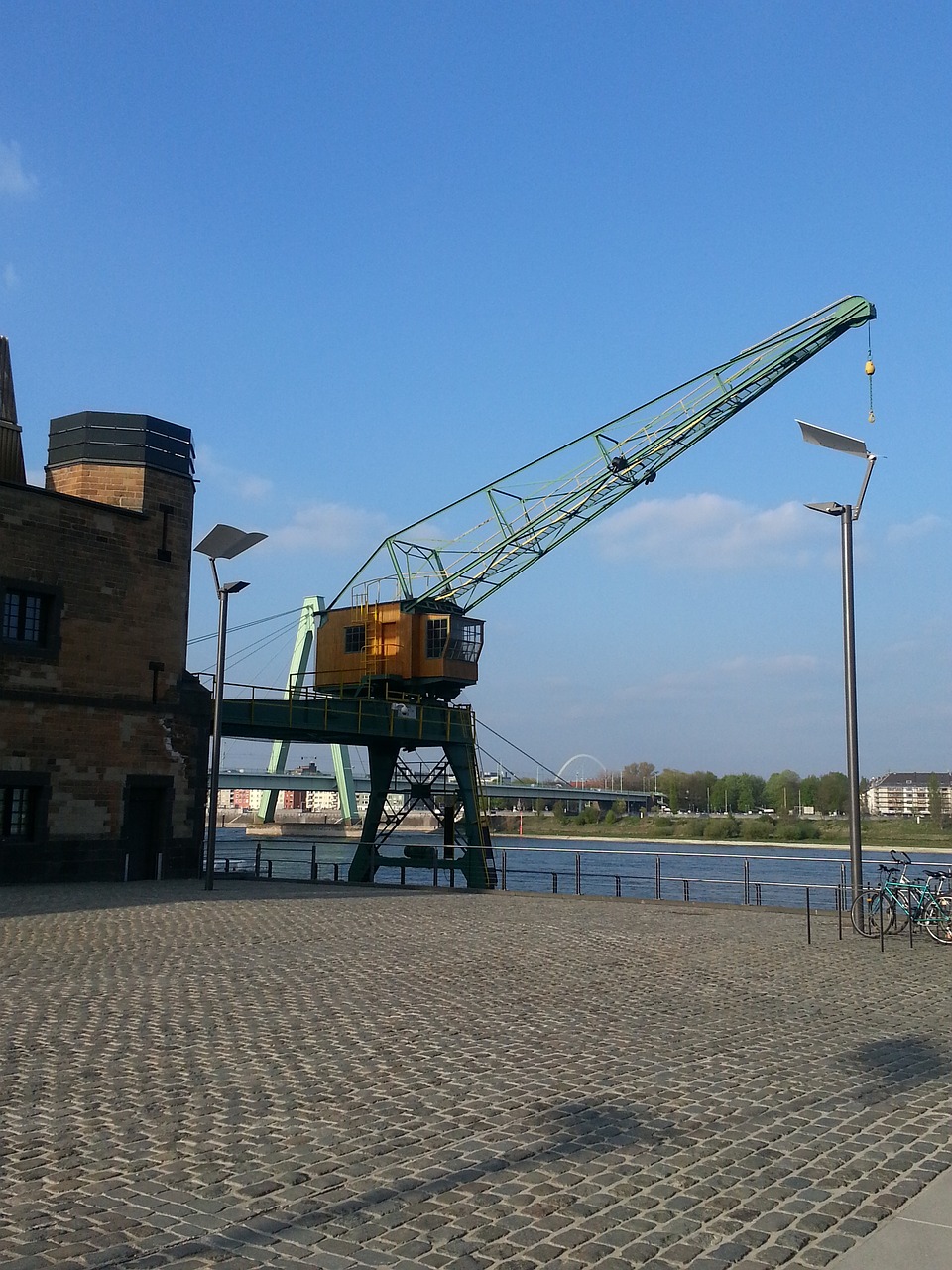 crane cologne port lifting crane free photo