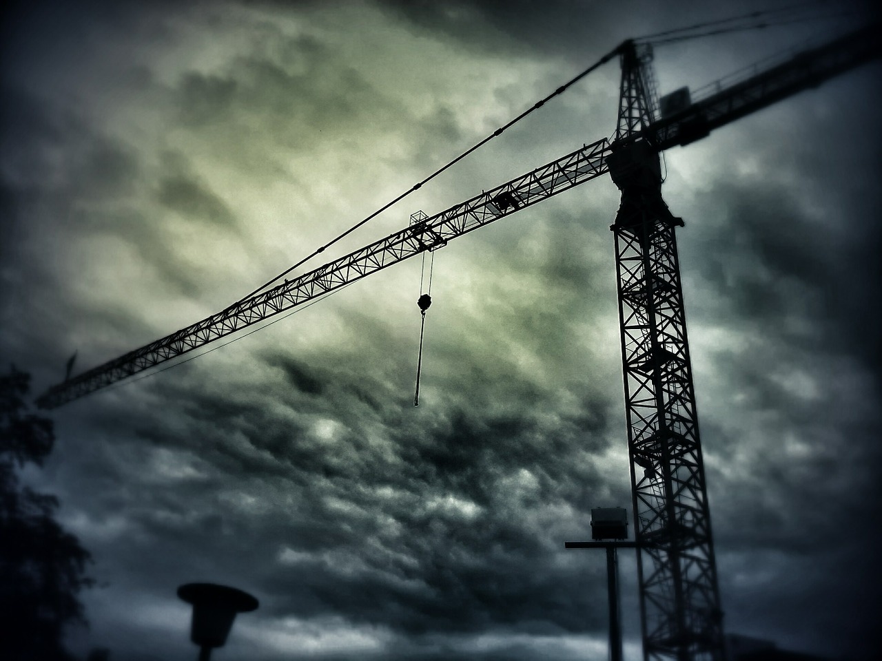 crane construction work sky free photo