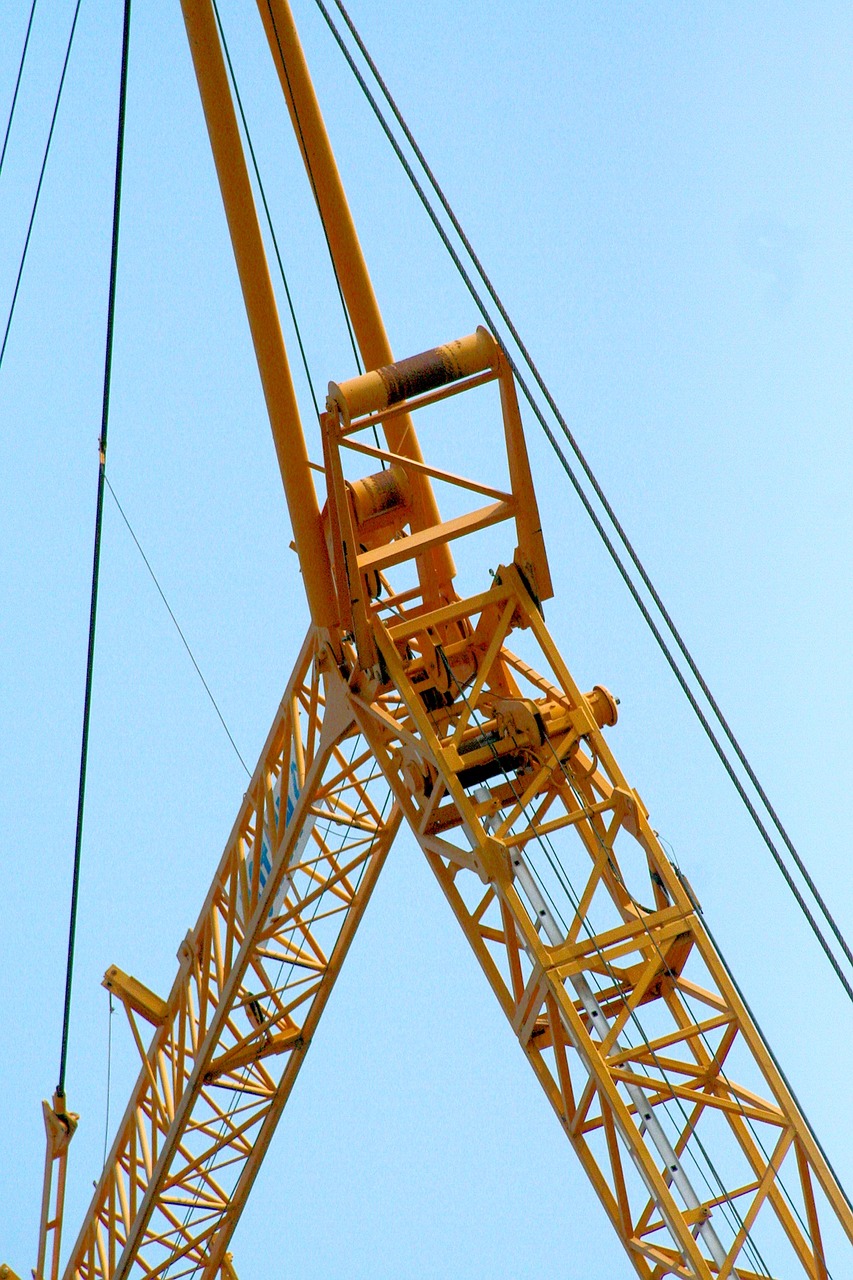 crane sky cables free photo