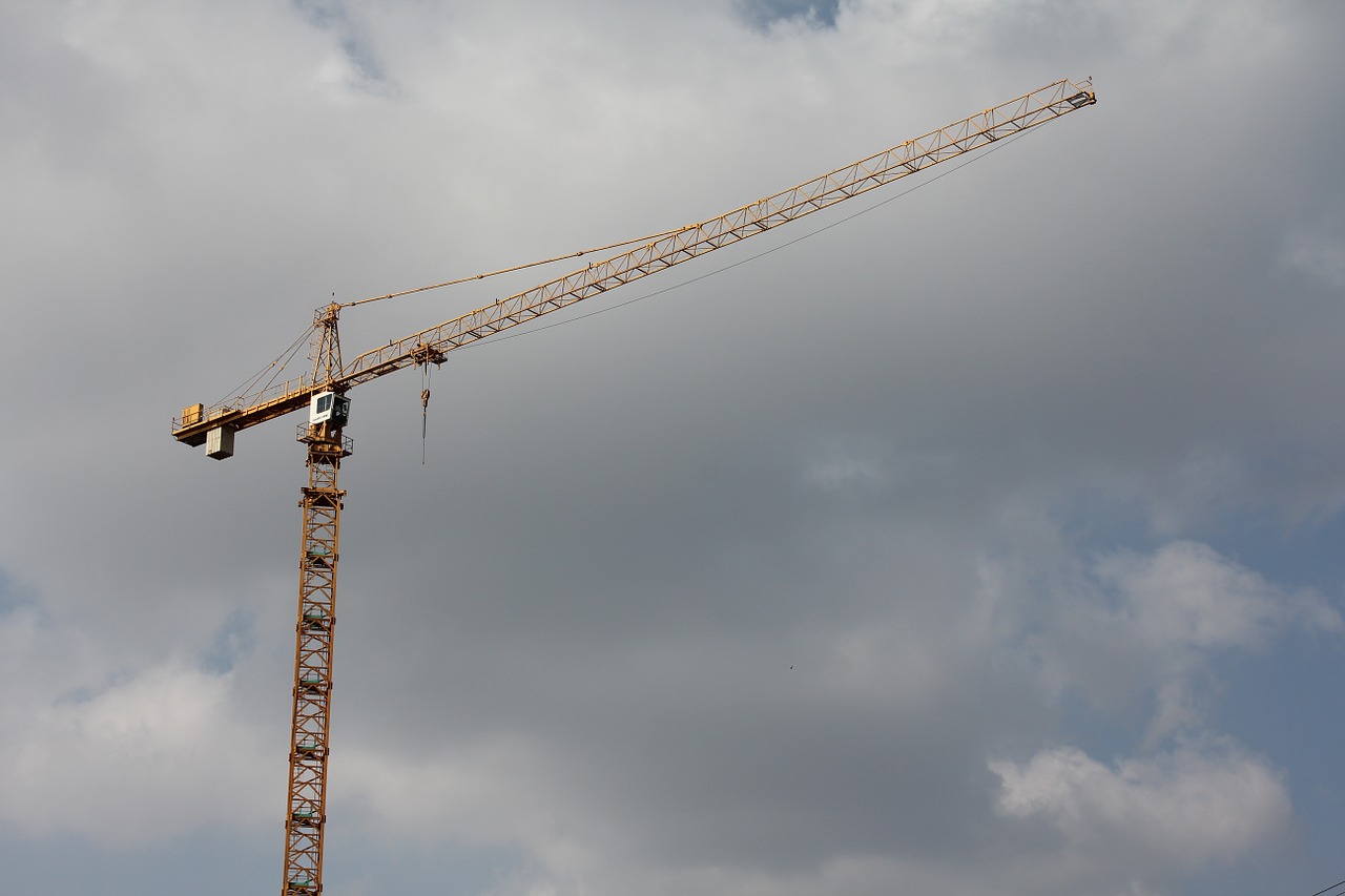 crane clouds construction free photo