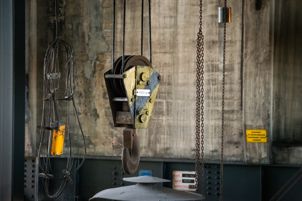 crane hooks  machine  industrial plant free photo