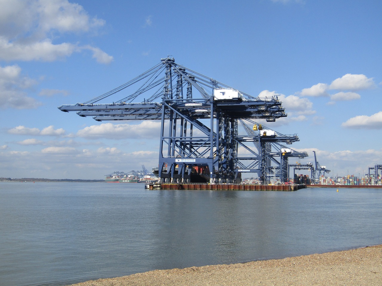 cranes port docks free photo
