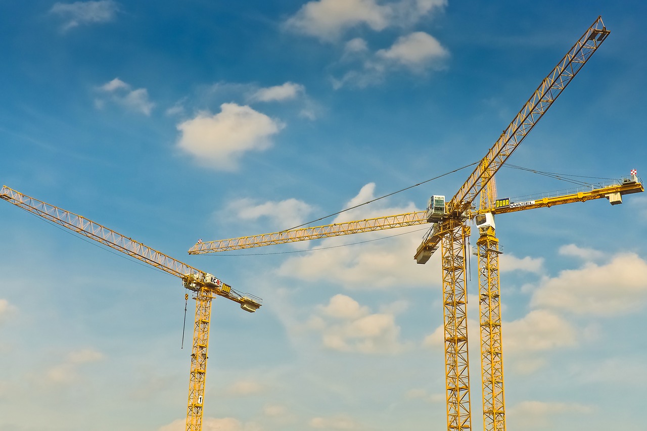 cranes construction build free photo