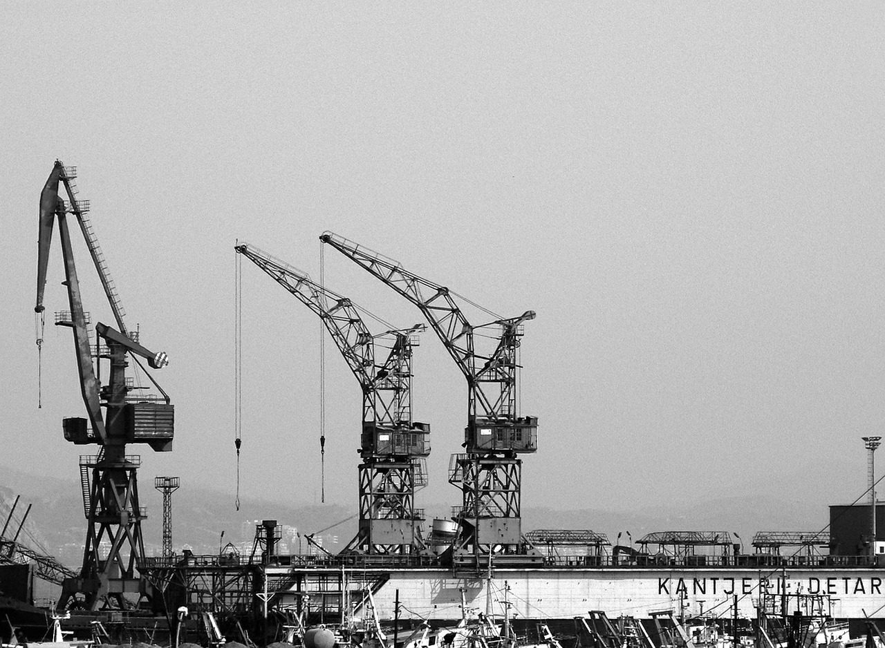 cranes construction construction site free photo