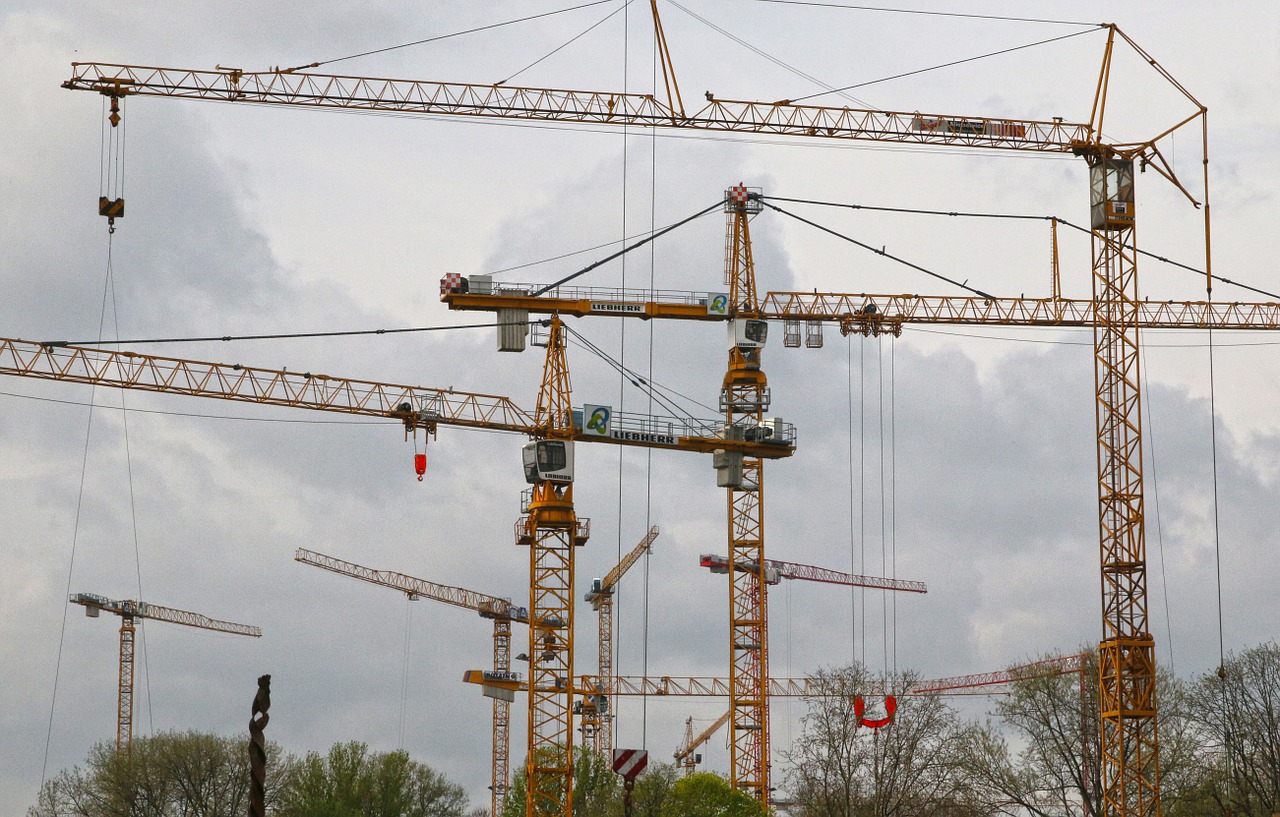 cranes construction cranes site free photo