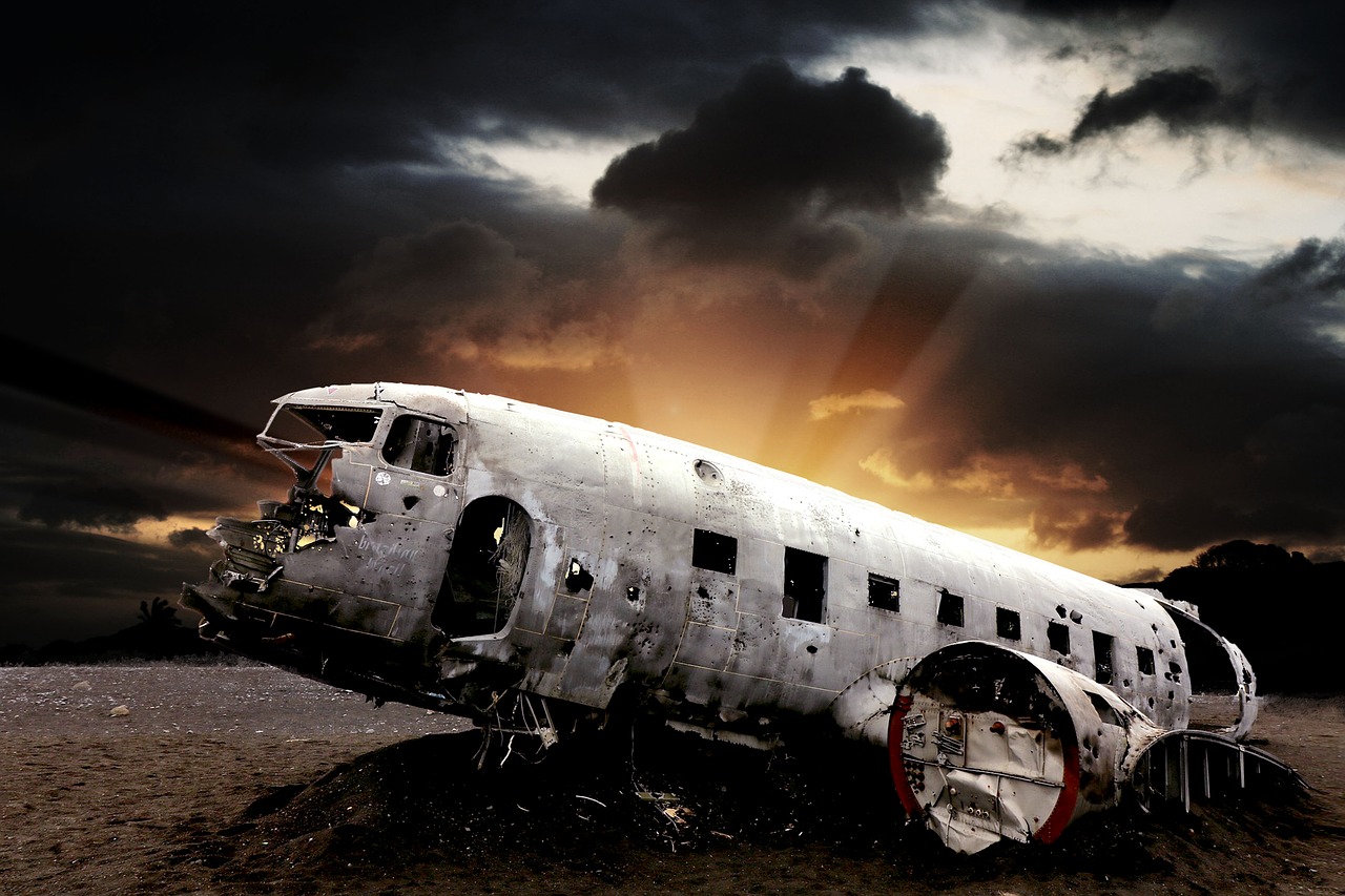 crash landing wreck aircraft free photo