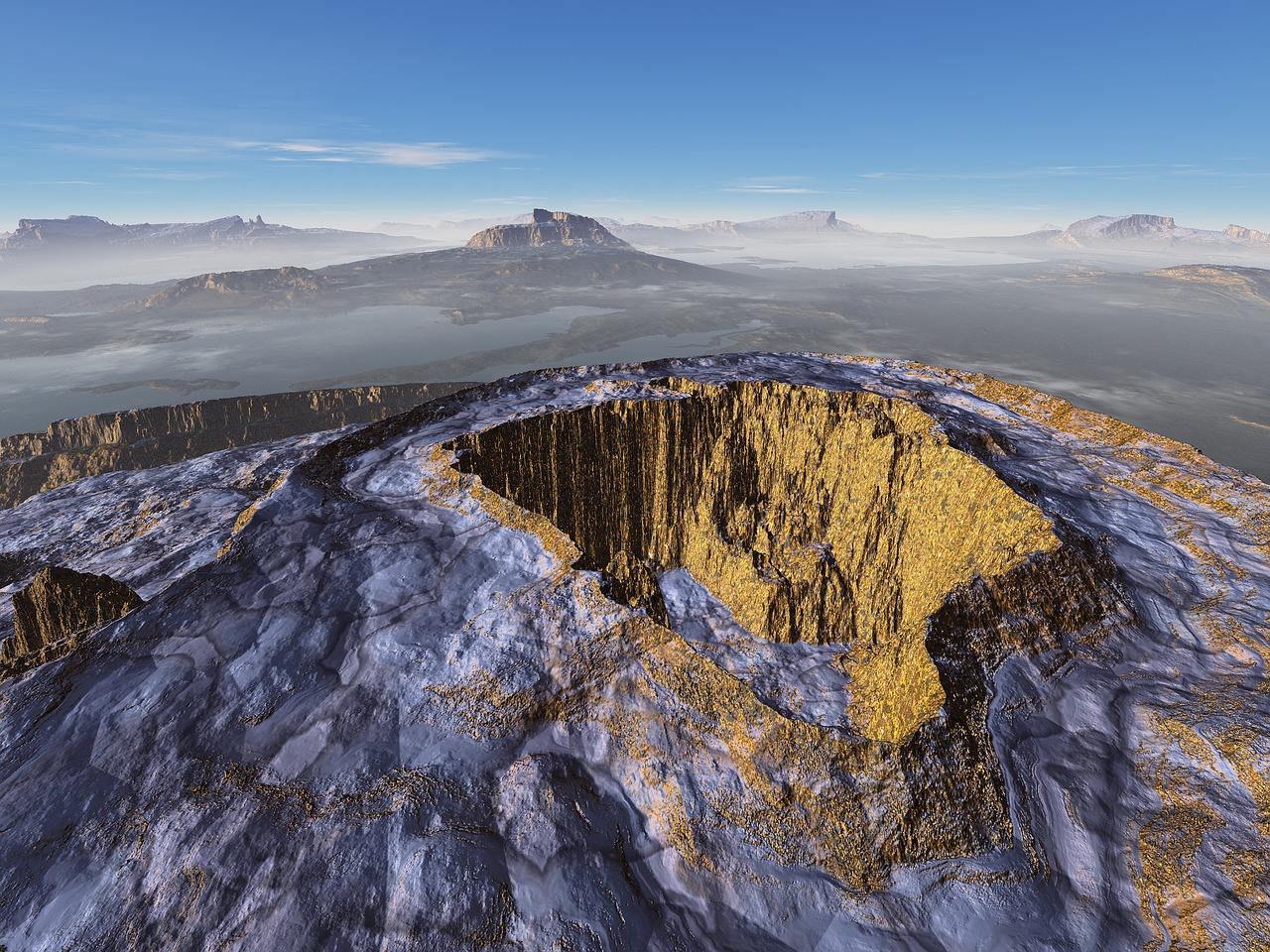 crater volcano panoramic free photo