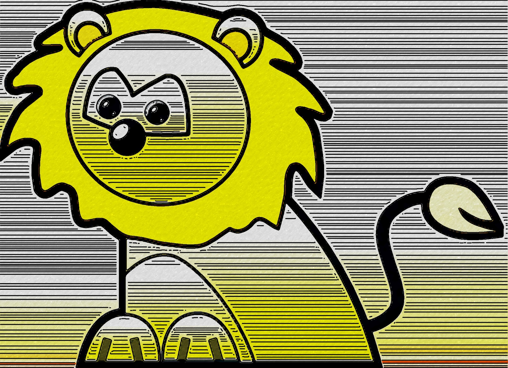 crayon lion cartoon free photo