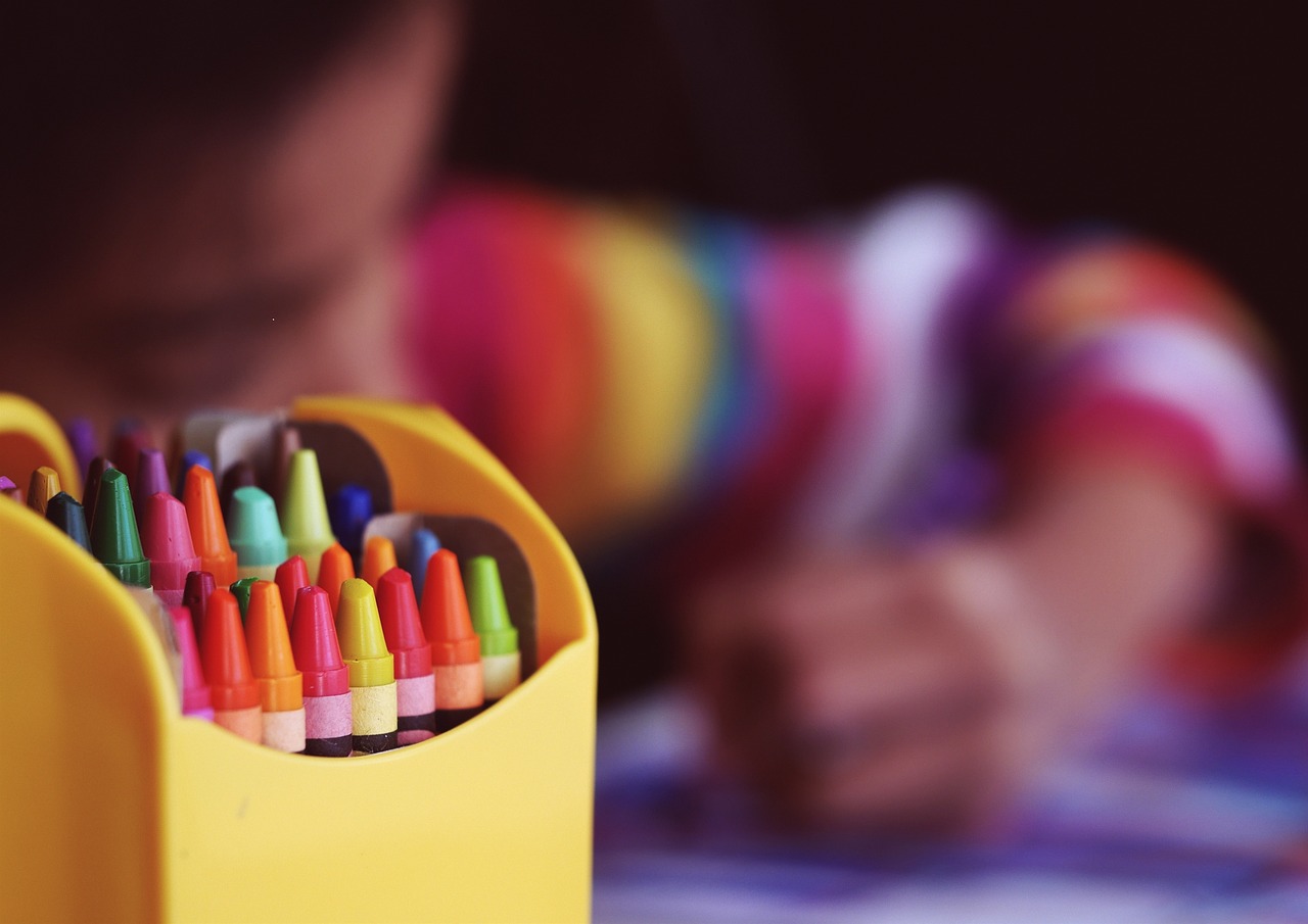 crayons coloring child free photo