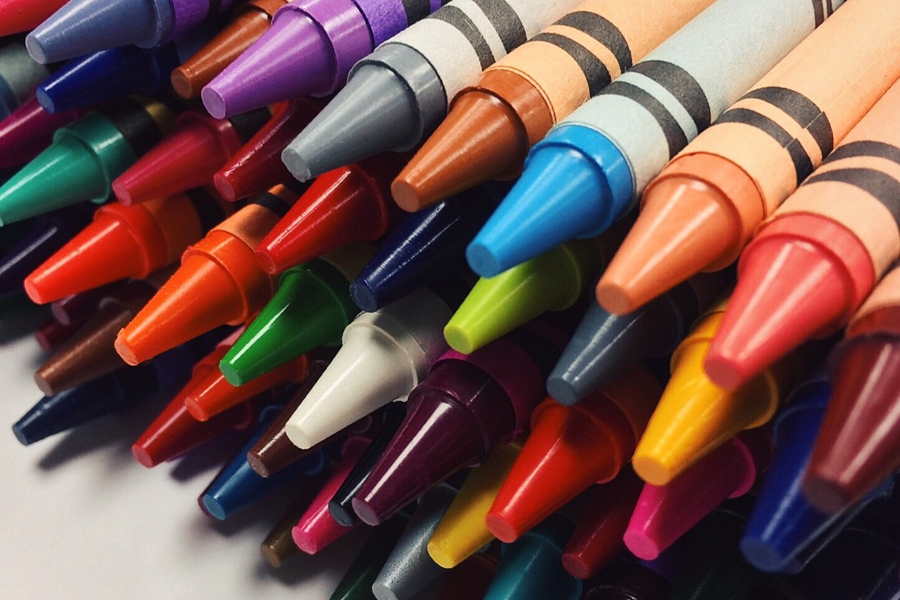 crayons drawing art free photo