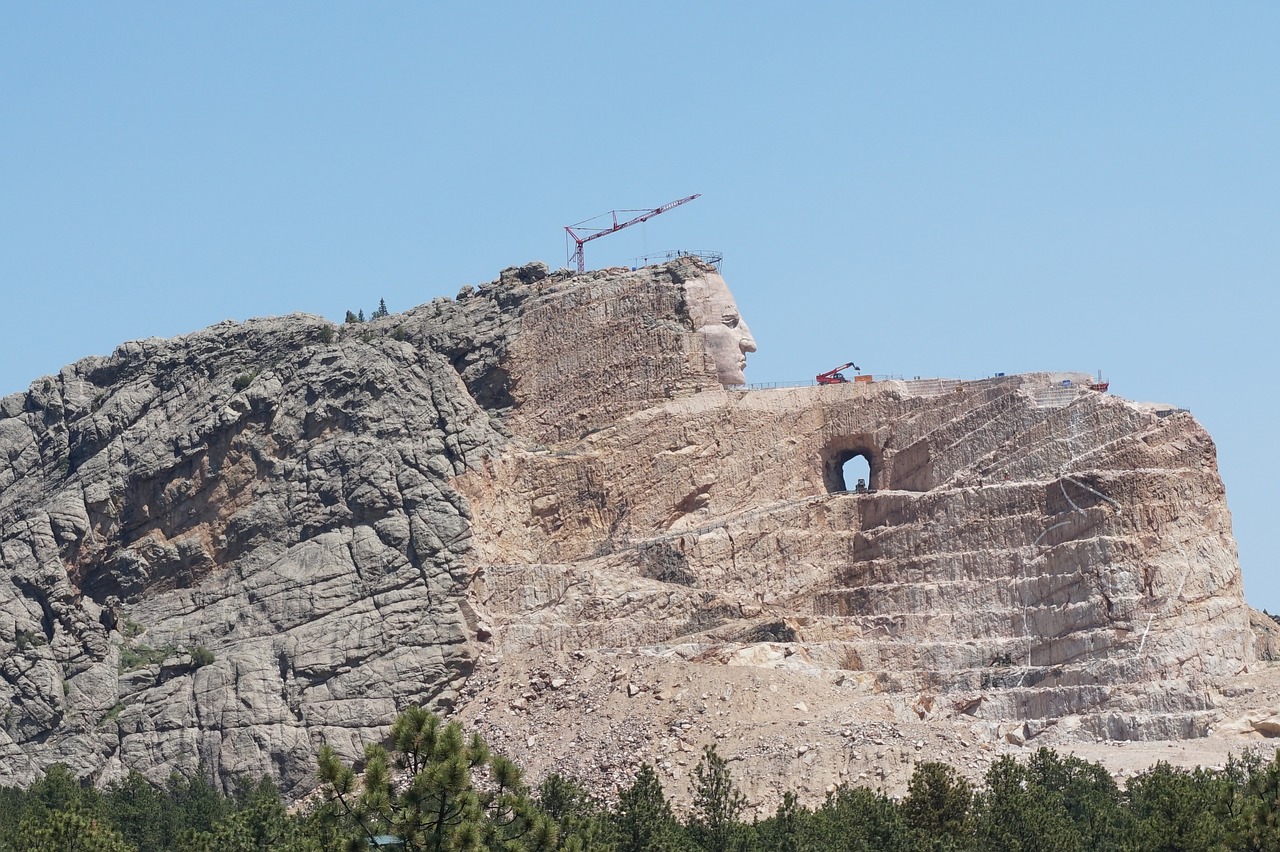 crazy horse memorial  s dakota  native indians free photo