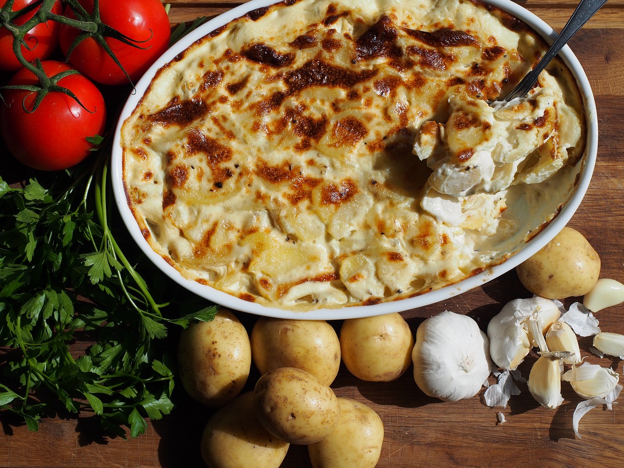 cream potatoes gratin free photo