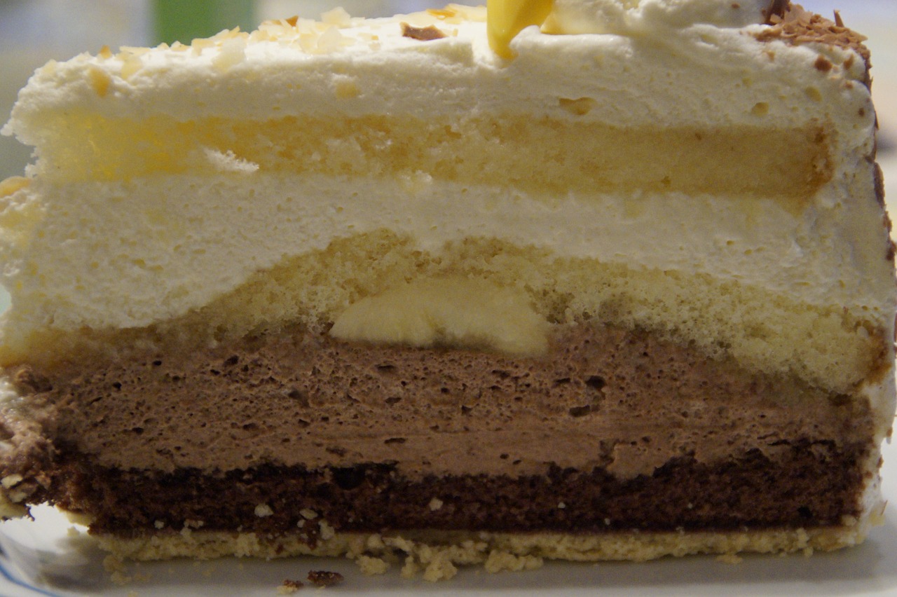 cream cake banana cake pastry shop free photo