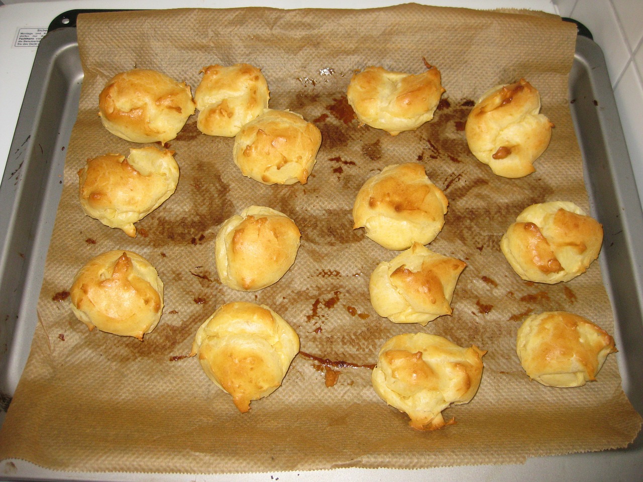 cream puff bake baking tray free photo