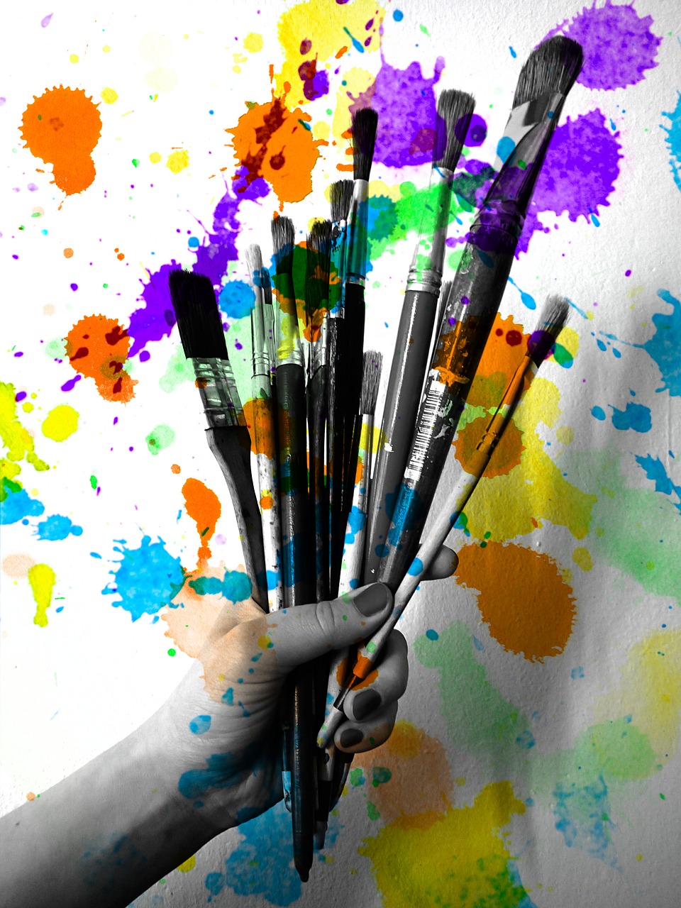 creativity brushes painting free photo