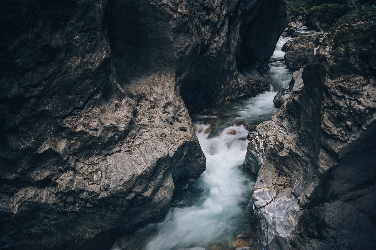 creek rock climbing landscape free photo