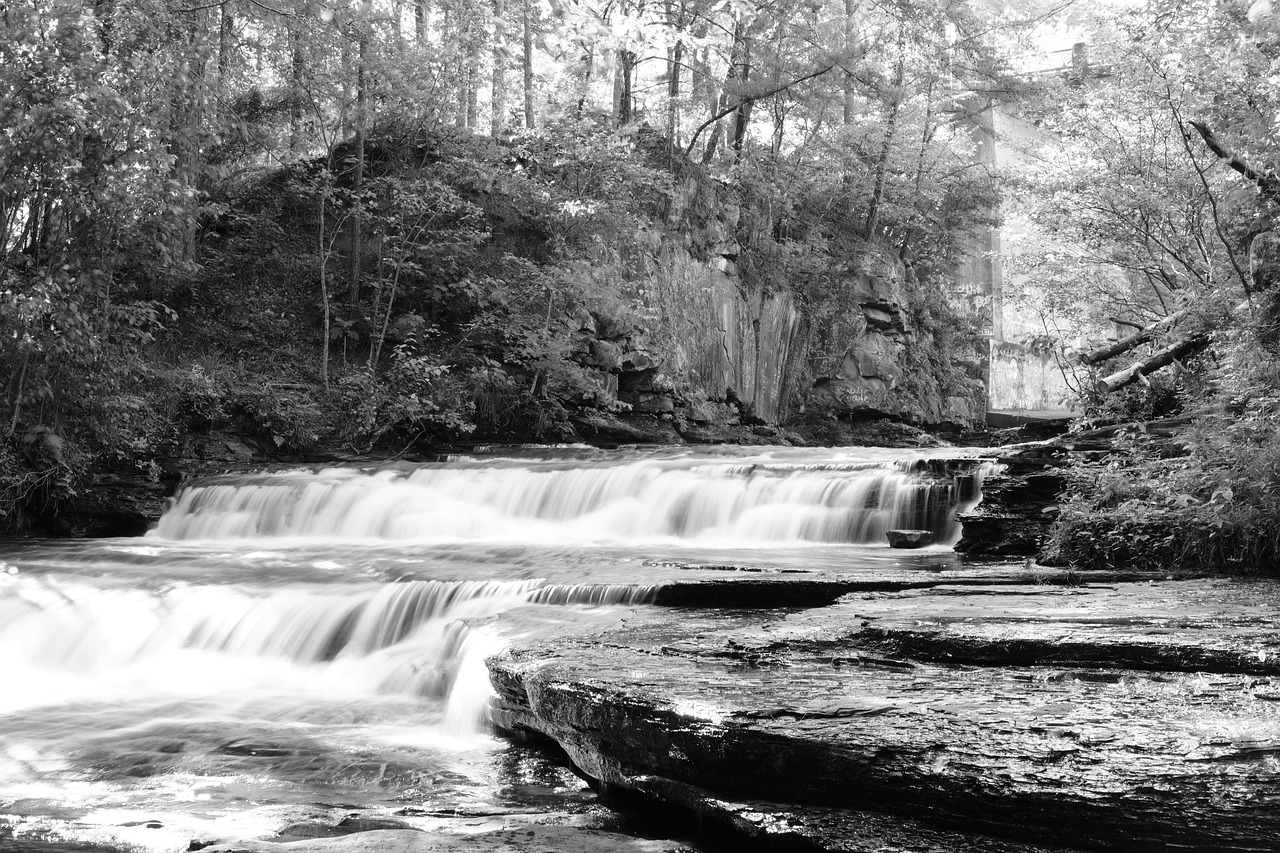 creek black white alabama free photo