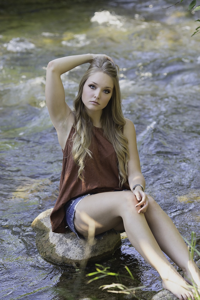 creek country girl free photo