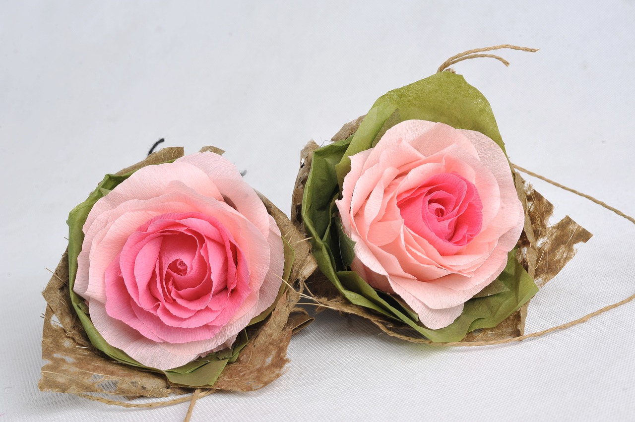 crepe paper  paper  roses free photo