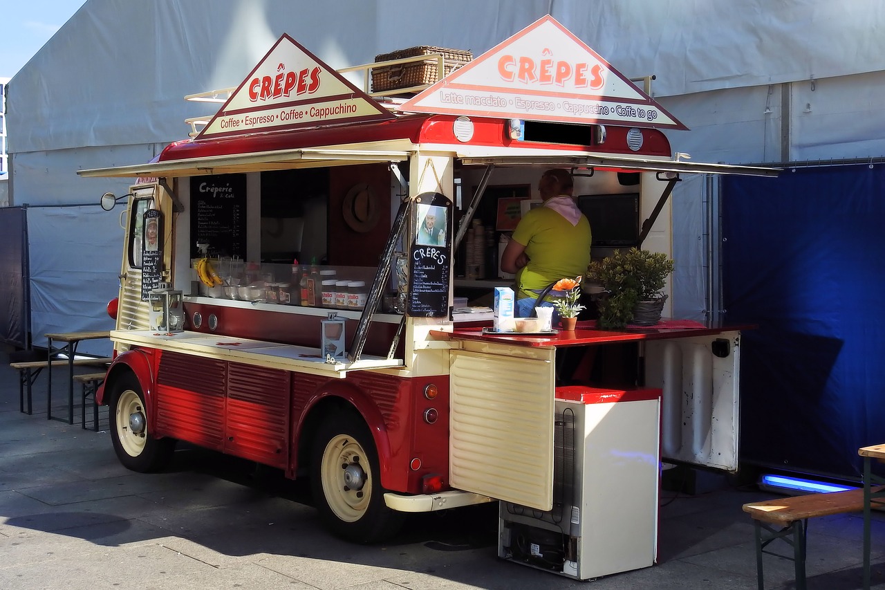 crepes crepes-selling cars mobile shop free photo