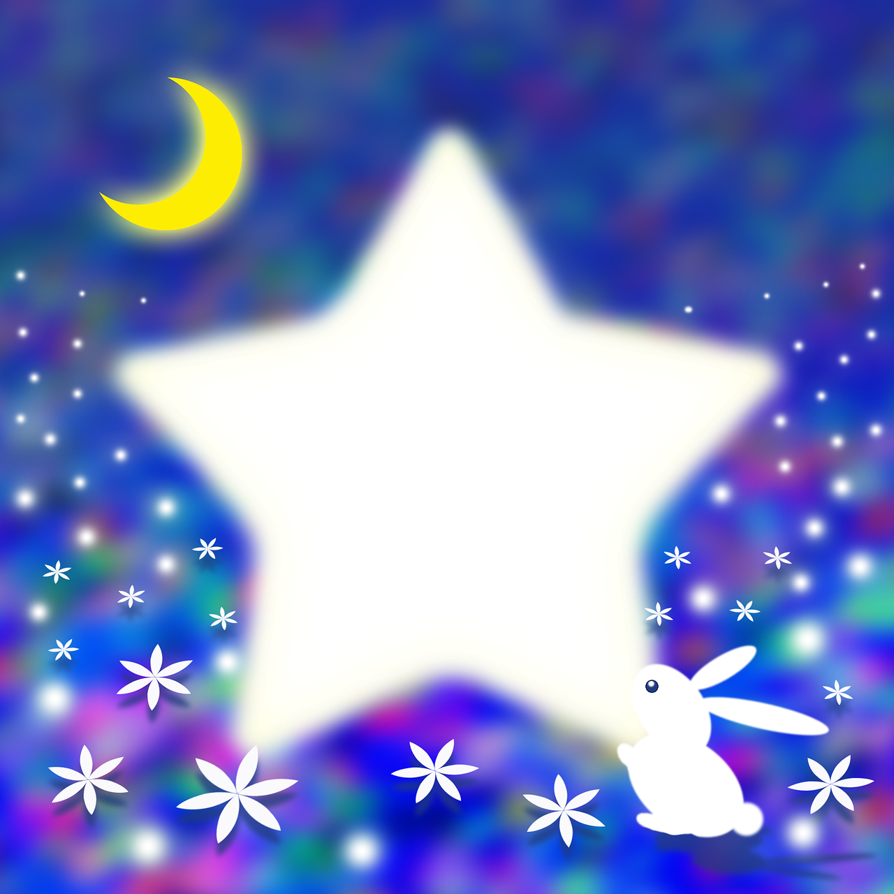 crescent moon star rabbit free photo